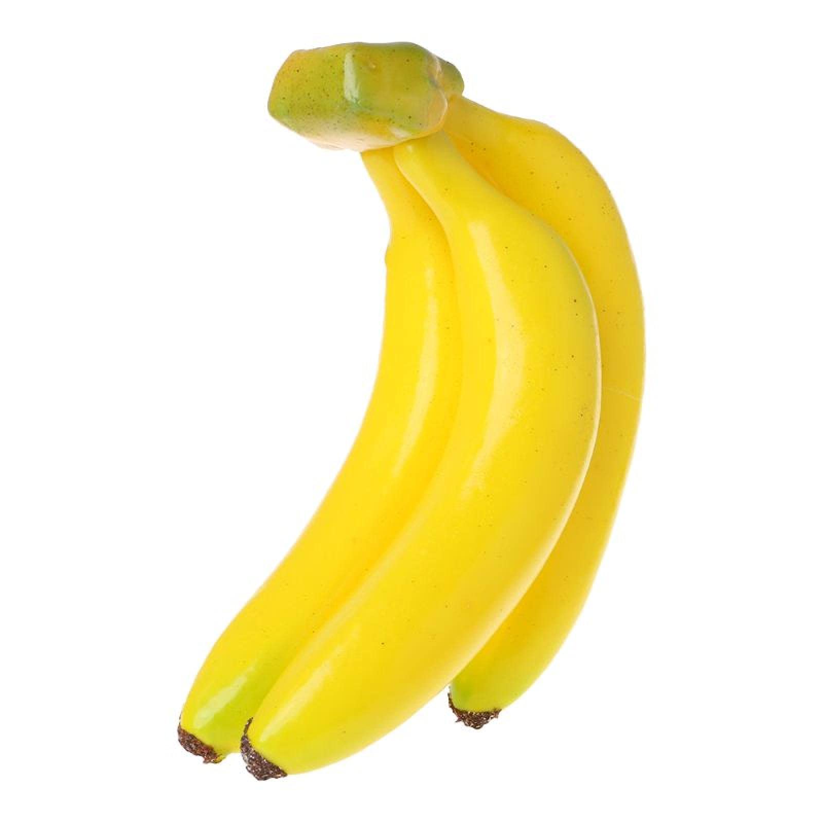 Lifelike Artificial Banana Bunch - 3 Heads Realistic Fake Fruit Display for Home Decor, Party Props & Kitchen Decoration | Perfect for Table Centerpieces, Grocery Store Displays & Photo Shoot Backdrops