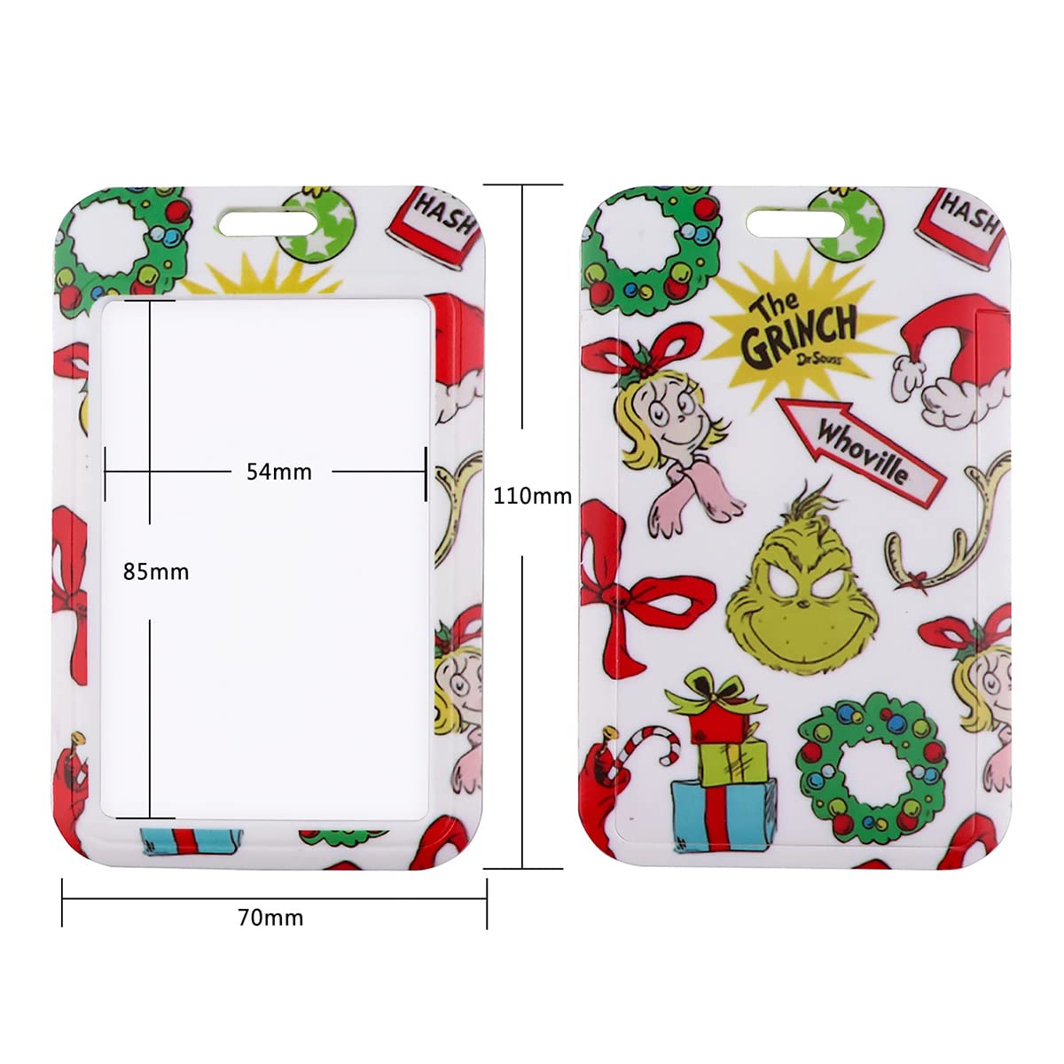Christmas Grinch Lanyard Keychain - TV & Movie Themed Badge Holder - ID Card Lanyard & Phone Case (3-Pack) - Perfect for Office, School, and Holiday Events
