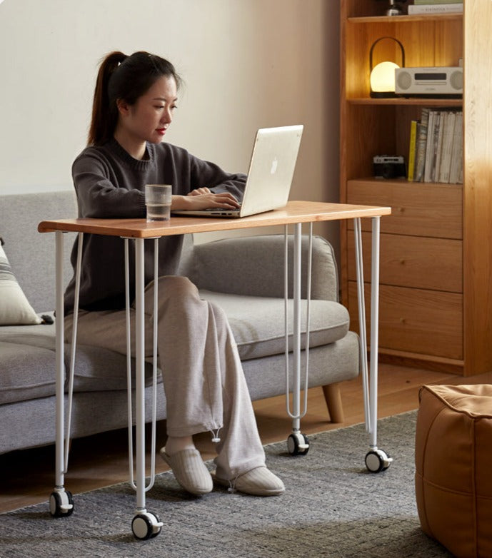 Solid Oak Wood Two-Tier Stackable Office Desk - Perfect for Home Office, Workspace & Small Business Use