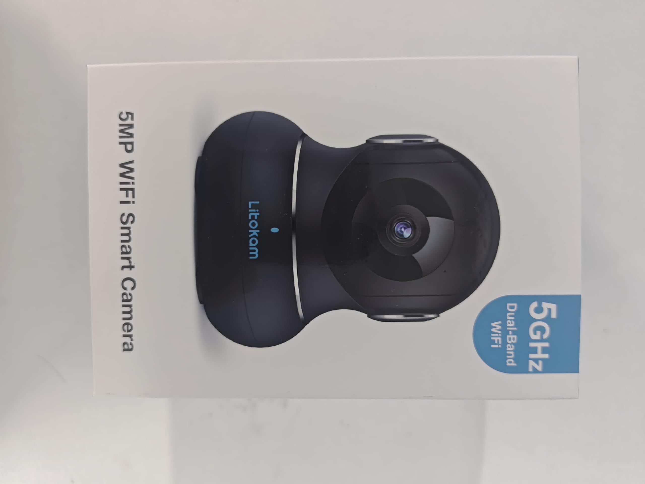 Little Elf 5MP Pet Camera with 360° Motion Tracking - 5GHz/2.4G Dual-Band WiFi Indoor Security Camera, IR Night Vision & 2-Way Audio - Baby Monitor, Pet Camera & Home Surveillance - Works with Alexa - Perfect for Nursery, Living Room & Pet Areas
