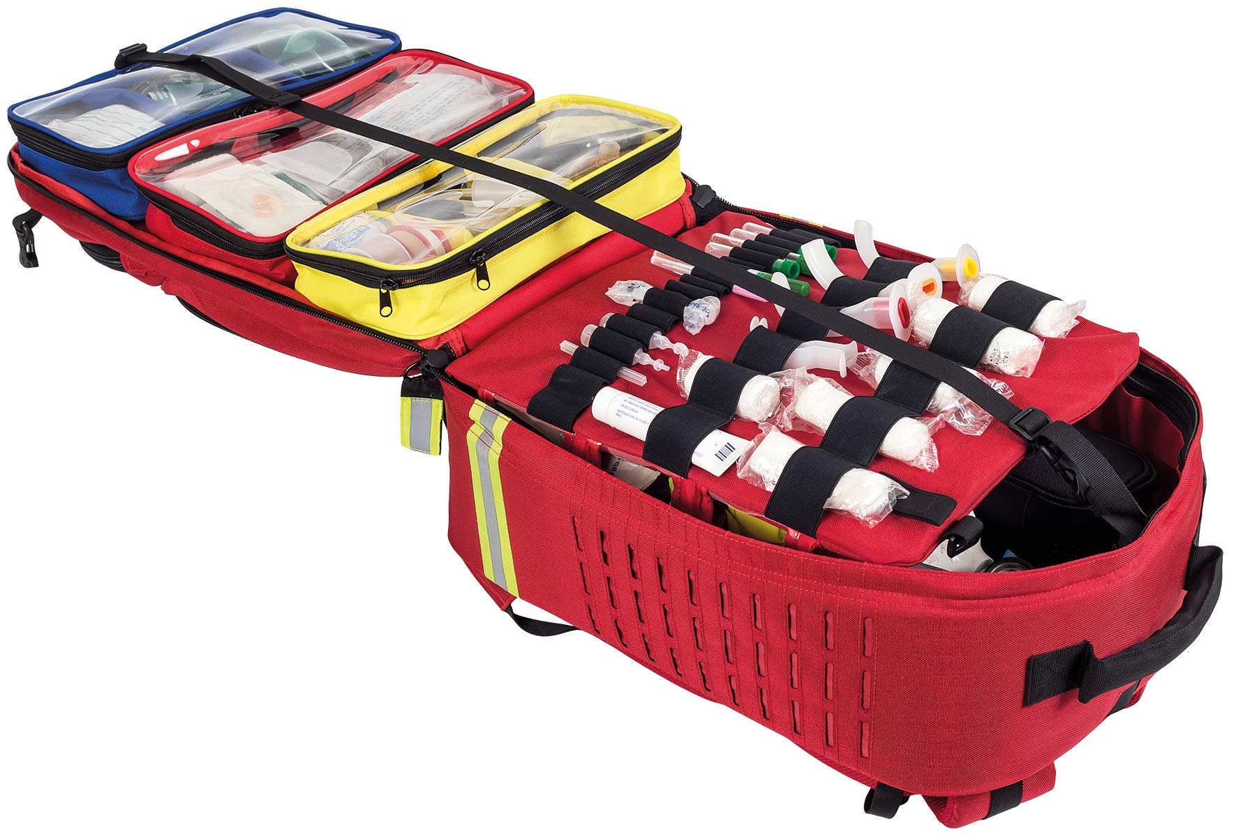 Paramed's XL Emergency First Aid Backpack - Large Red Medical Rescue Kit for EMT, Paramedics & Outdoor Adventures - Perfect for Hiking, Camping & Disaster Preparedness