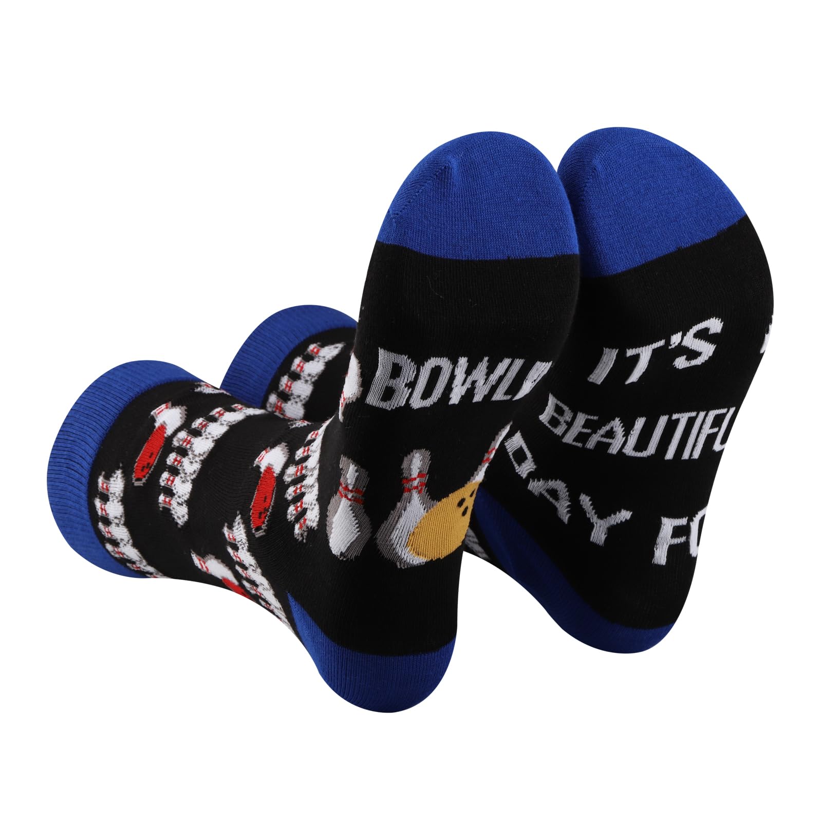 1 Pair Bowling Socks - Breathable Non-Slip Sports Socks for Bowling Enthusiasts | Perfect Bowling Team Gifts & Bowling Ball Accessories | Great for League Play, Practice Sessions & Bowling Parties