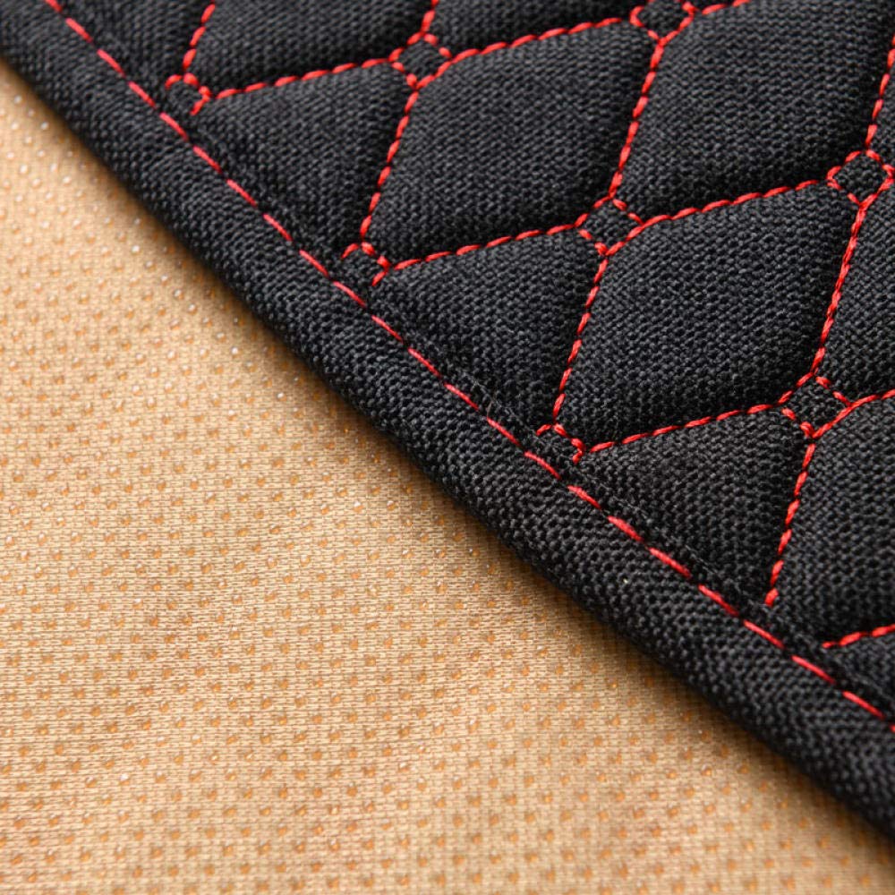 Universal Flax Car Seat Cover - 4 Seasons Rear Seat Cushion with Backrest, Breathable Auto Chair Protector & Car Mat Pad (Red) - Perfect for Road Trips, Daily Commutes & Pet Protection
