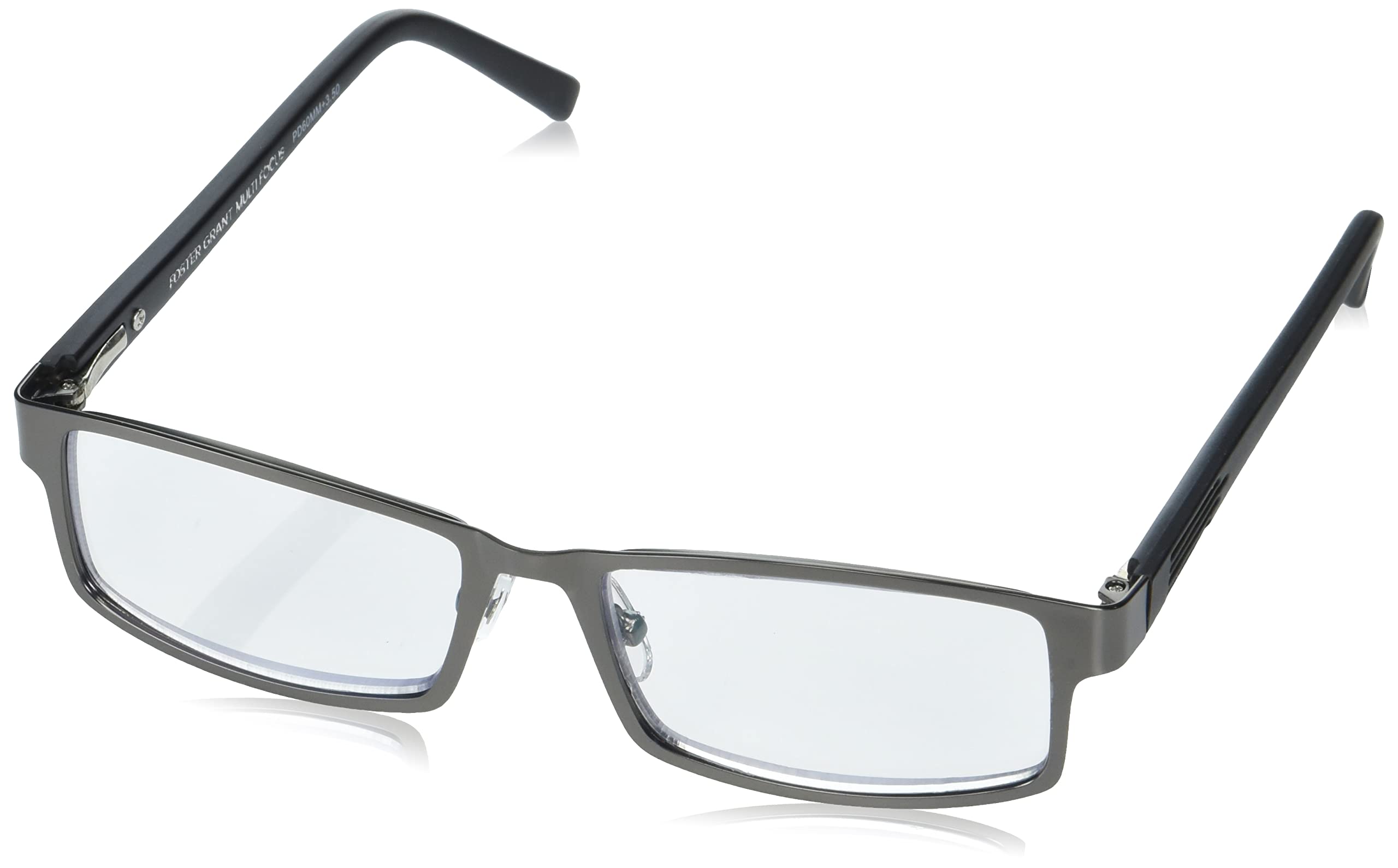 Foster Grant Men's Sawyer Multifocus Reading Glasses - Rectangular Frame for Computer Work, Reading & Office Use - Blue Light Blocking & Anti-Glare Lenses