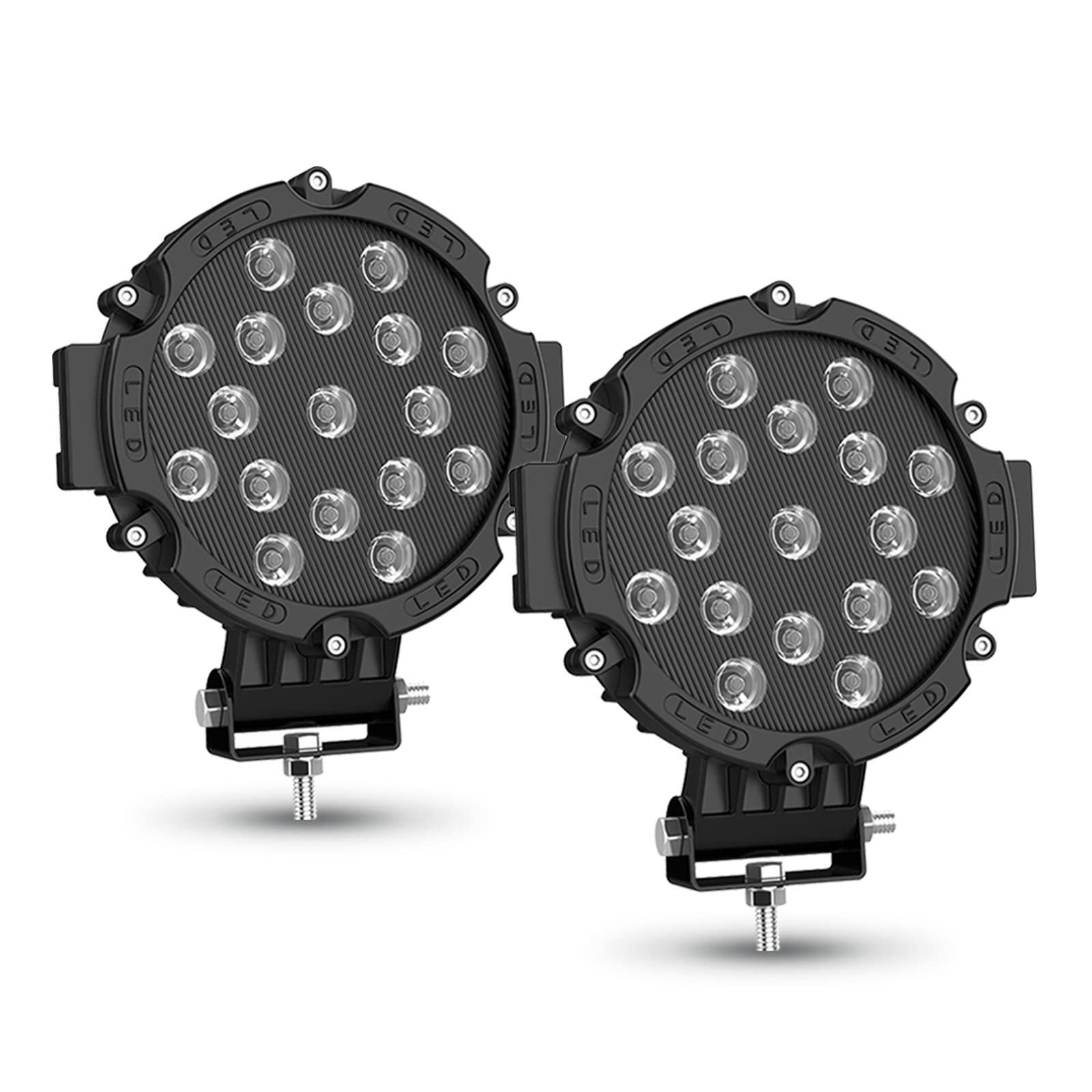 DWVO 51W Round LED Spot Lights - 2PCS 7