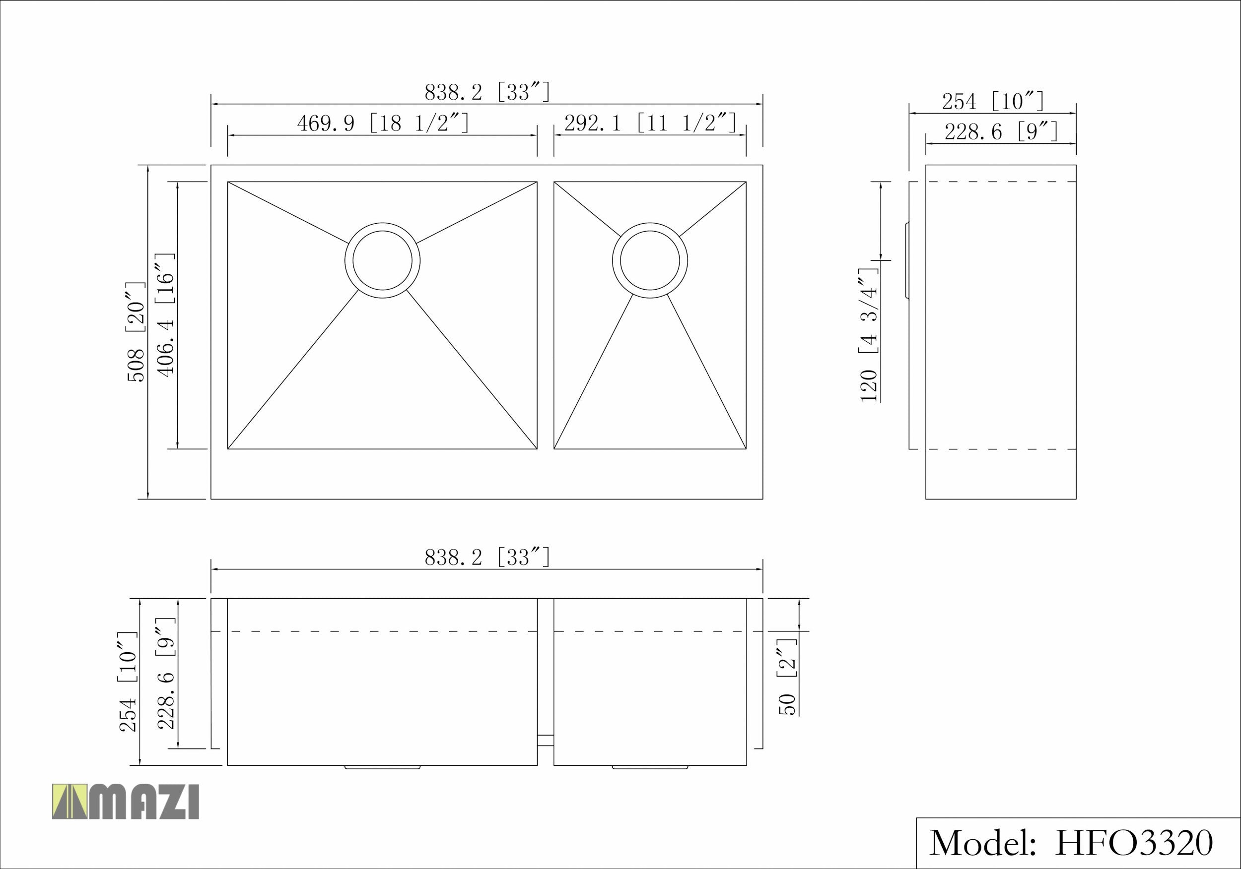 Premium Handmade Stainless Steel Farmhouse Sink HFO3320 - Rust-Resistant Kitchen Sink for Modern Farmhouse, Country Style & Rustic Home Decor