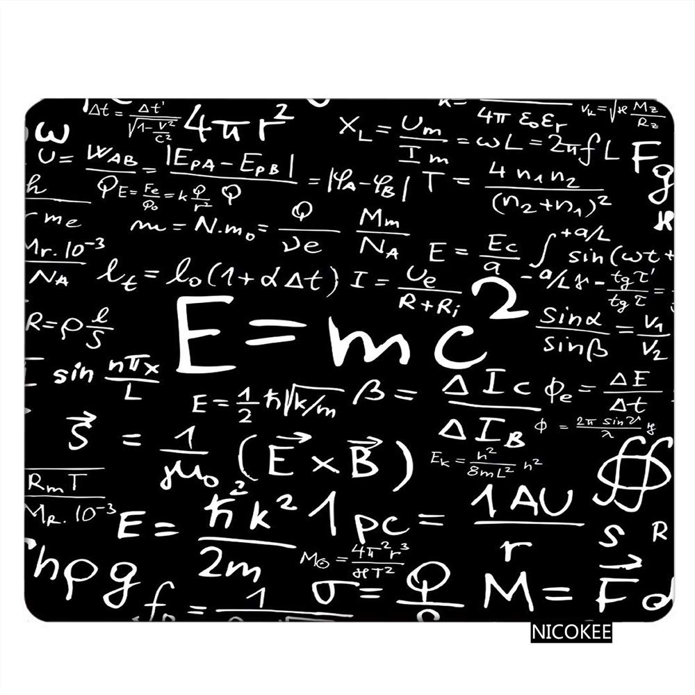 Physics Themed Gaming Mouse Pad - E=mc2 Formula Rectangle Mouse Mat for Computer, Laptop & Office Desk (9.5x7.9 Inches) with Non-Slip Rubber Base | Perfect for Gamers, Students & Science Enthusiasts