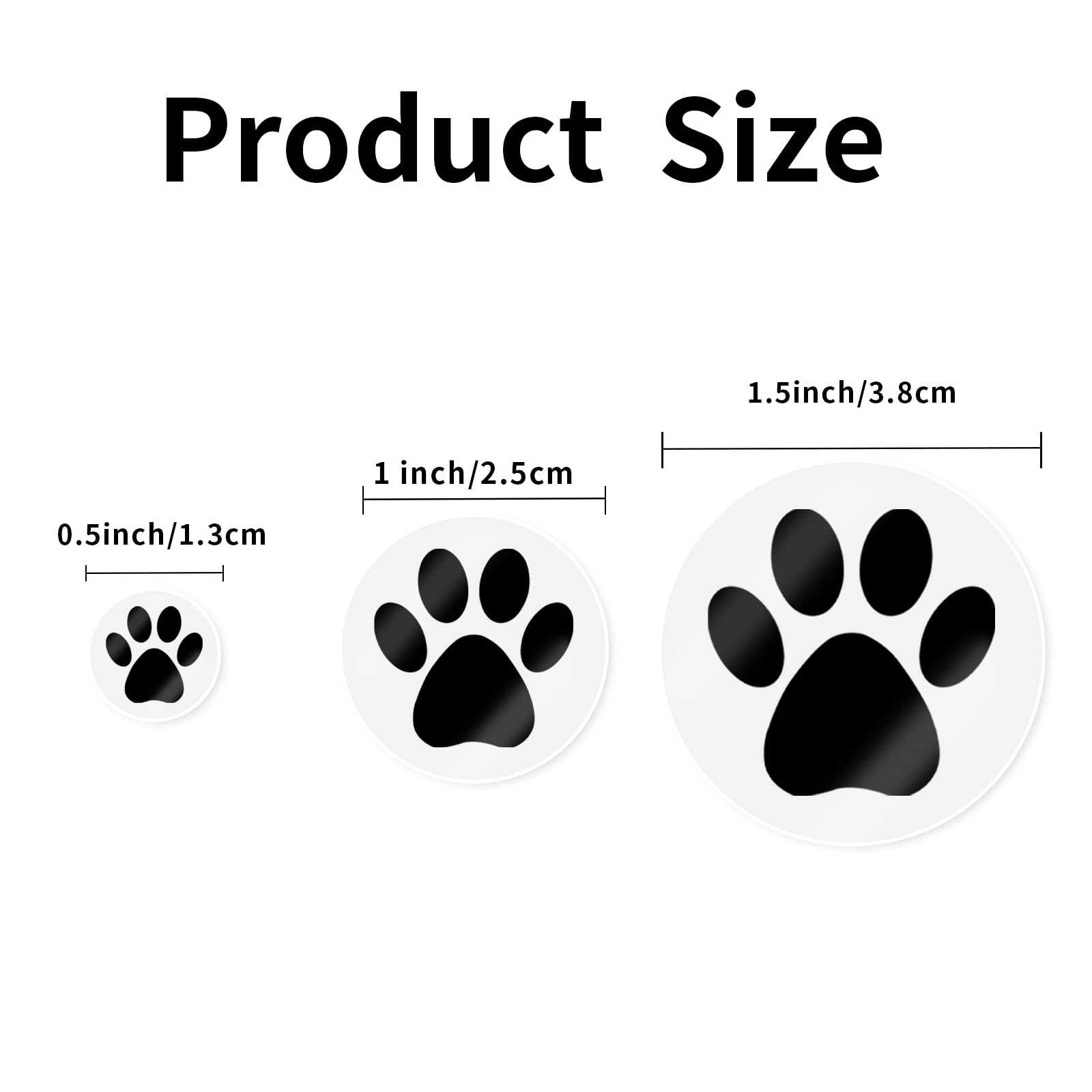 500 Pcs 1 Inch Clear Paw Print Stickers - Self-Adhesive Dog & Bear Paw Stickers Roll for Kids Birthday Party Decorations, Envelopes, Seals, Cards & Gift Wrapping - Perfect for DIY Crafts, Scrapbooking & Pet-Themed Events