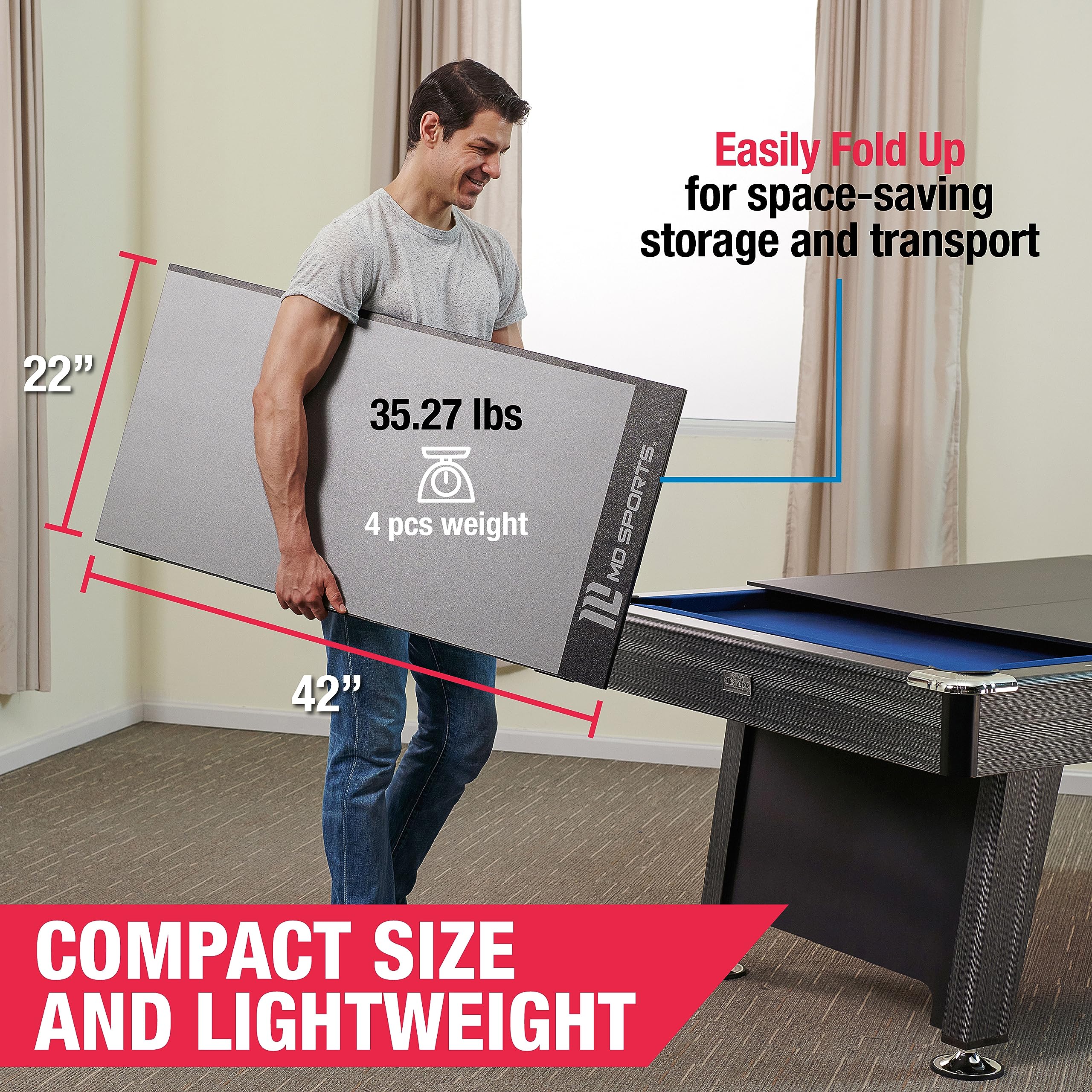 MD Sports Foldable Ping Pong Table with Net - Indoor/Outdoor Table Tennis Set for Home, Office & Game Rooms | Multiple Styles & Easy Storage | Perfect for Family Fun & Professional Practice