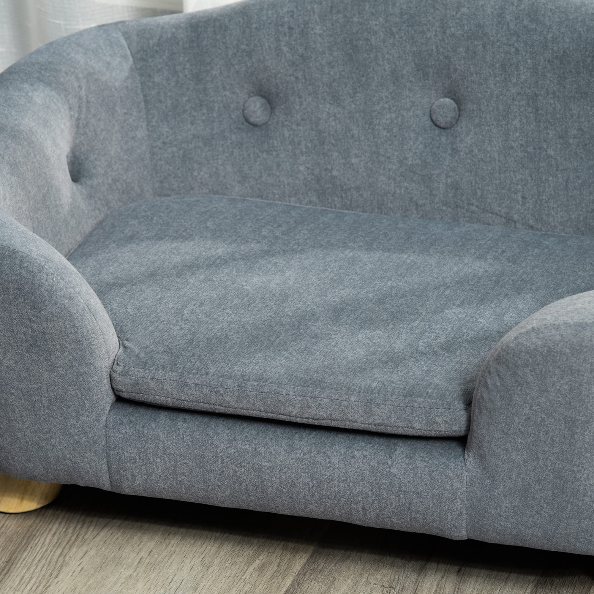 PawHut Small Dog Sofa Bed - Washable Removable Cushion & Waterproof Cover - Cozy Pet Bed for Small Dogs & Cats - Perfect for Living Room, Bedroom & Pet Nursery (Gray)