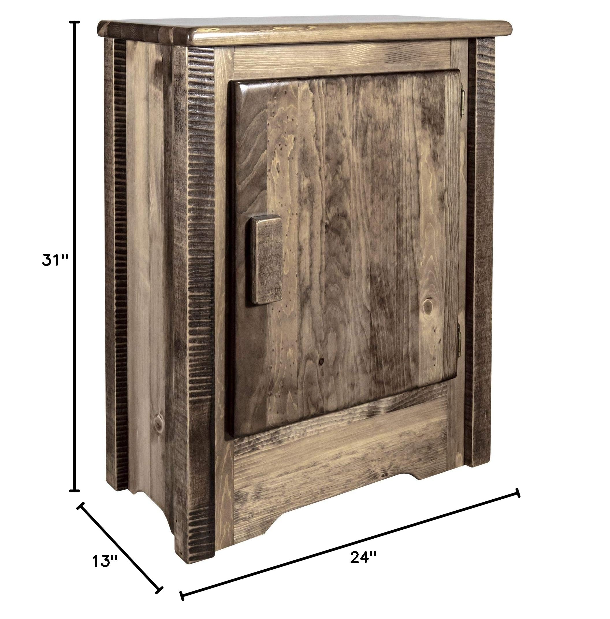 Montana Woodworks Homestead Collection Accent Cabinet - Right Hinged, Stained & Clear Lacquer Finish - Rustic Home Decor for Living Room, Bedroom or Entryway