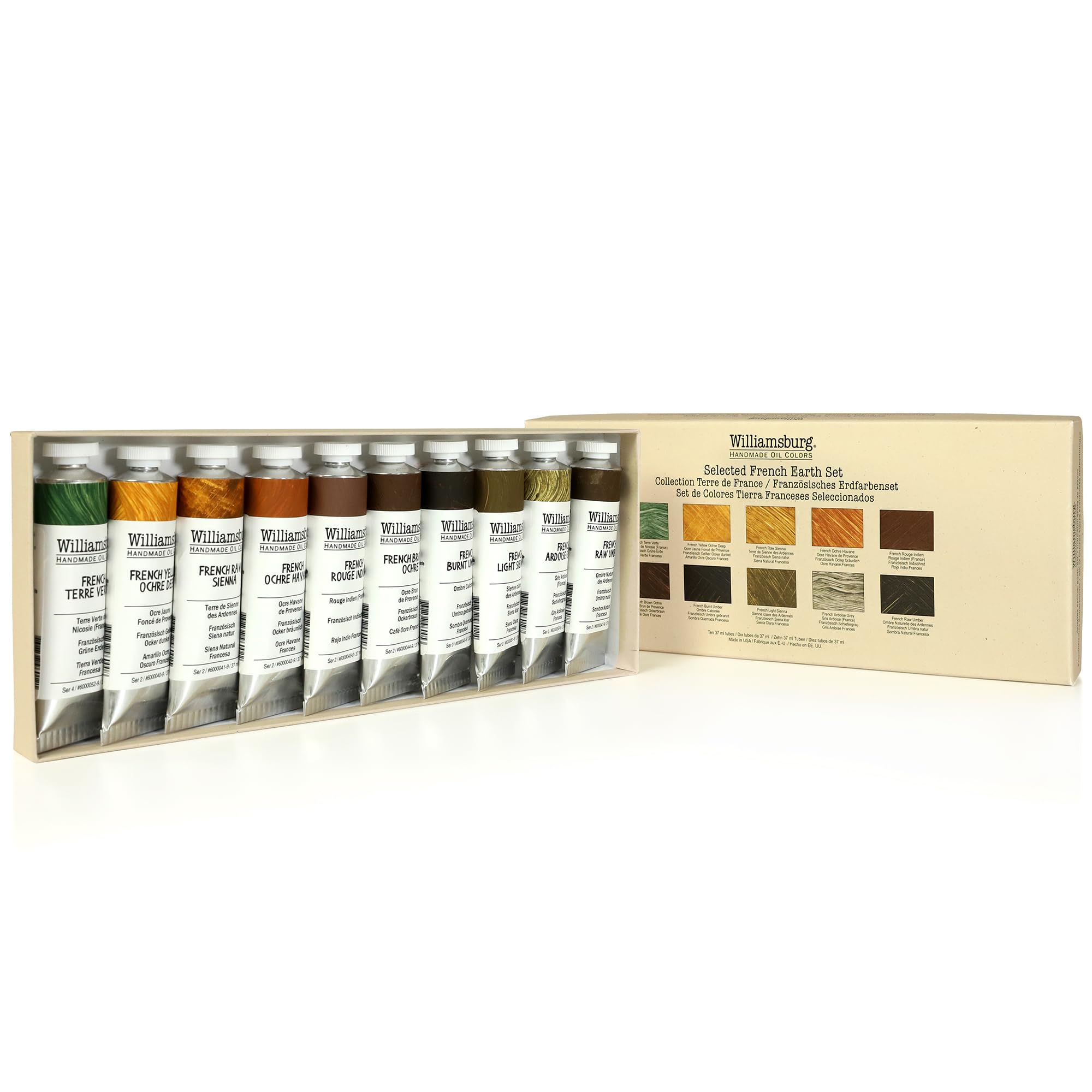 Premium Williamsburg Artist Oil Colors by GOLDEN - French Earths Set of 6 Professional Oil Paints for Landscape, Portrait & Still Life Painting | Ideal for Artists, Students & Art Classes