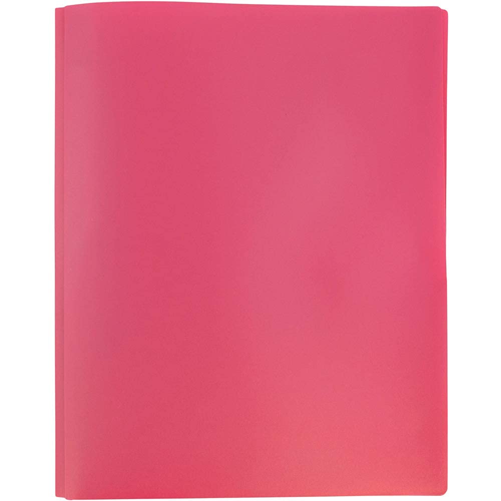 JAM PAPER Plastic Color POP Folders - 2 Pocket Durable Folders with Metal Prongs Fastener Clasps - Fuchsia Hot Pink - 6/Pack - Perfect for School, Office & Home Organization