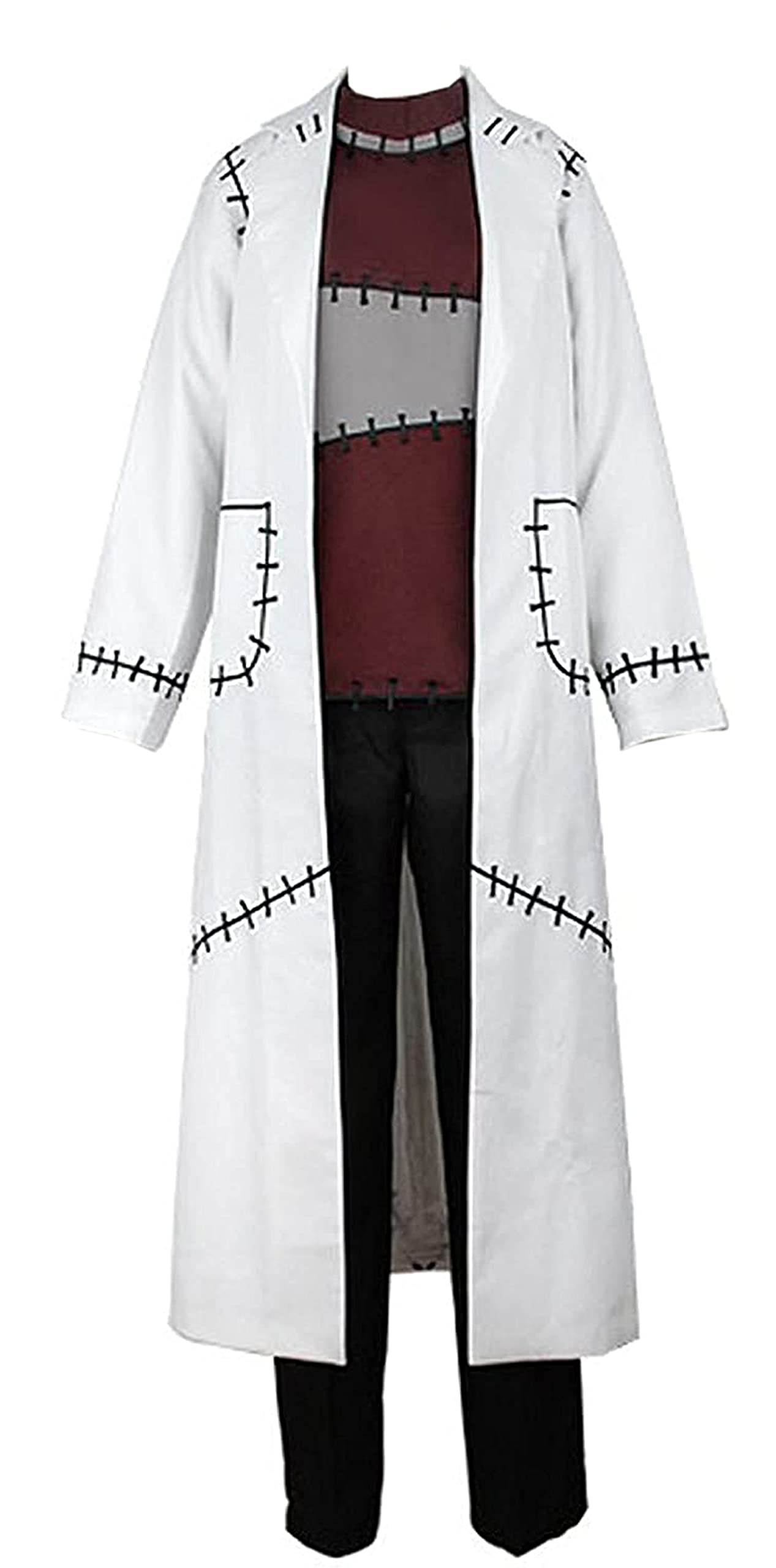 Professional Doctor Cosplay Costume - White Lab Coat with Splicing Design - Full Set US Size - Perfect for Halloween, Role Play & Themed Parties