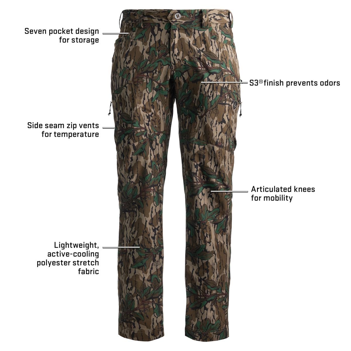 Lightweight Turkey Hunting Pants for Men - Silent & Flexible Camo Pants with Comfortable Fit - Ideal for Outdoor Hunting, Tactical Training, and Wilderness Adventures