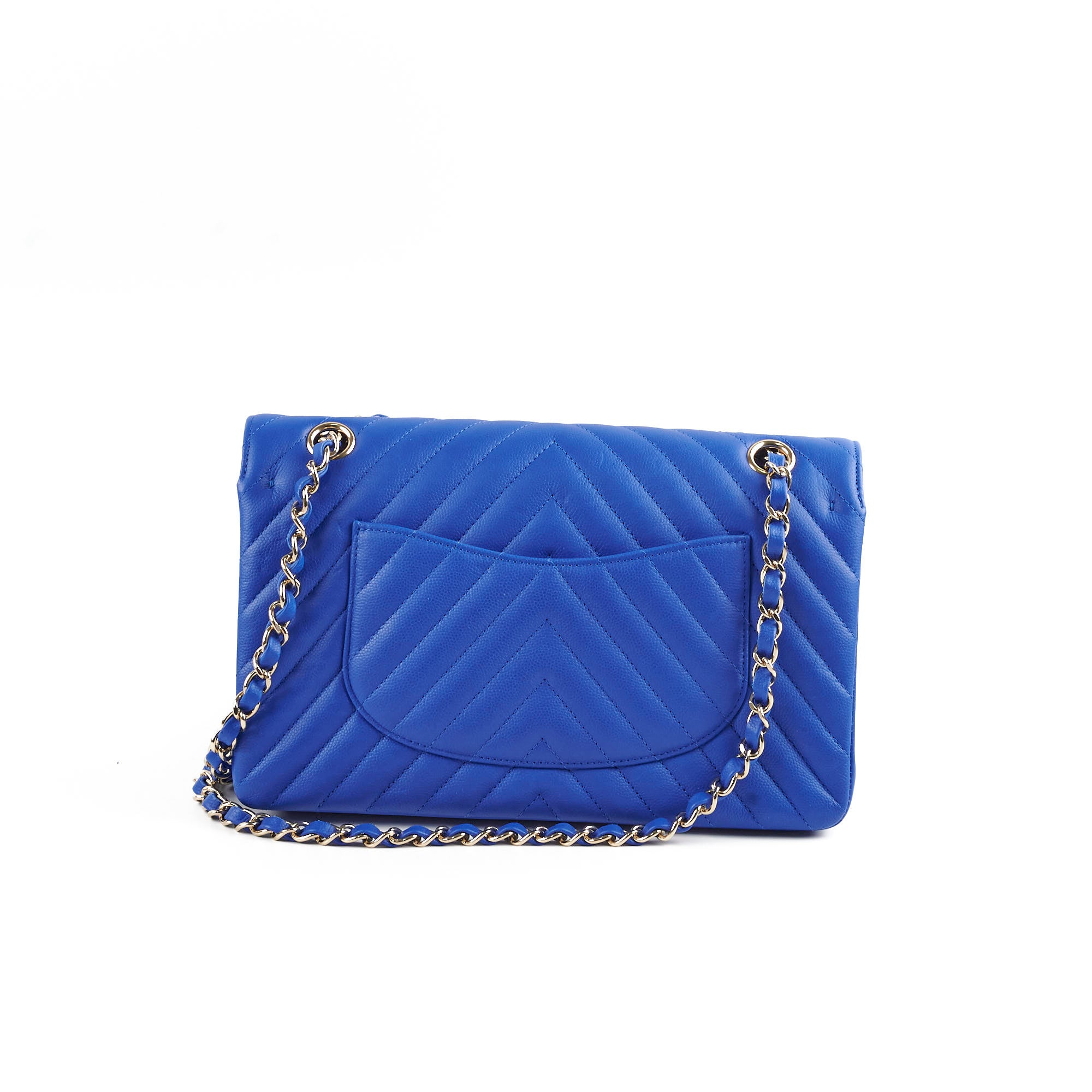 Chanel Medium/Large Caviar Chevron Classic Cobalt Blue Handbag 2021 - Luxury Designer Shoulder Bag for Women, Perfect for Parties, Weddings & Special Occasions