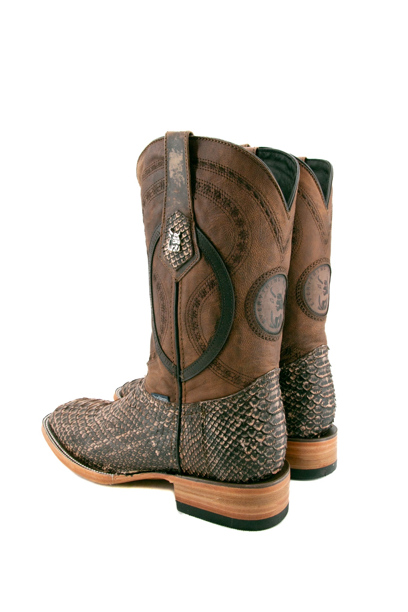 Exotic Python Square Toe Cowboy Boots for Men & Women - Western Style Fashion Boots for Rodeo, Country Music Festivals & Night Out