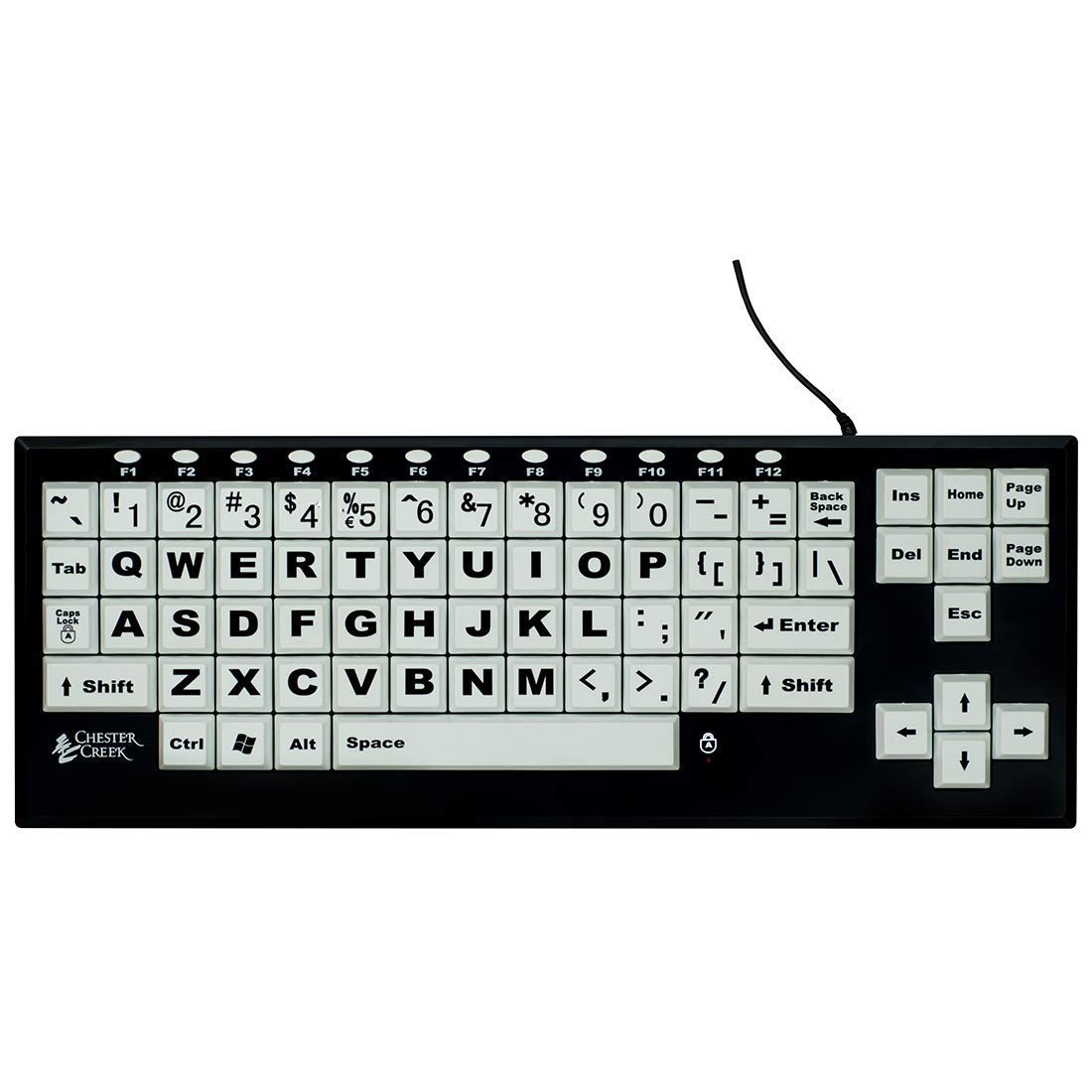 Visionboard2 Large Key Keyboard - USB Mechanical Keyboard for Easy Typing (Black/White) - Ideal for Office, Gaming & Accessibility Needs