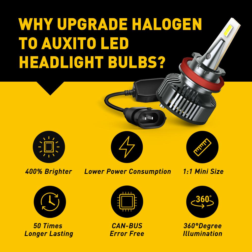 H8 H9 H11 LED Headlight Bulbs - High Beam & Low Beam 6500K White + H8 H11 H16 Fog Light Bulbs 6000K White Combo Kit - Perfect for Cars, Trucks, SUVs & Off-Road Vehicles