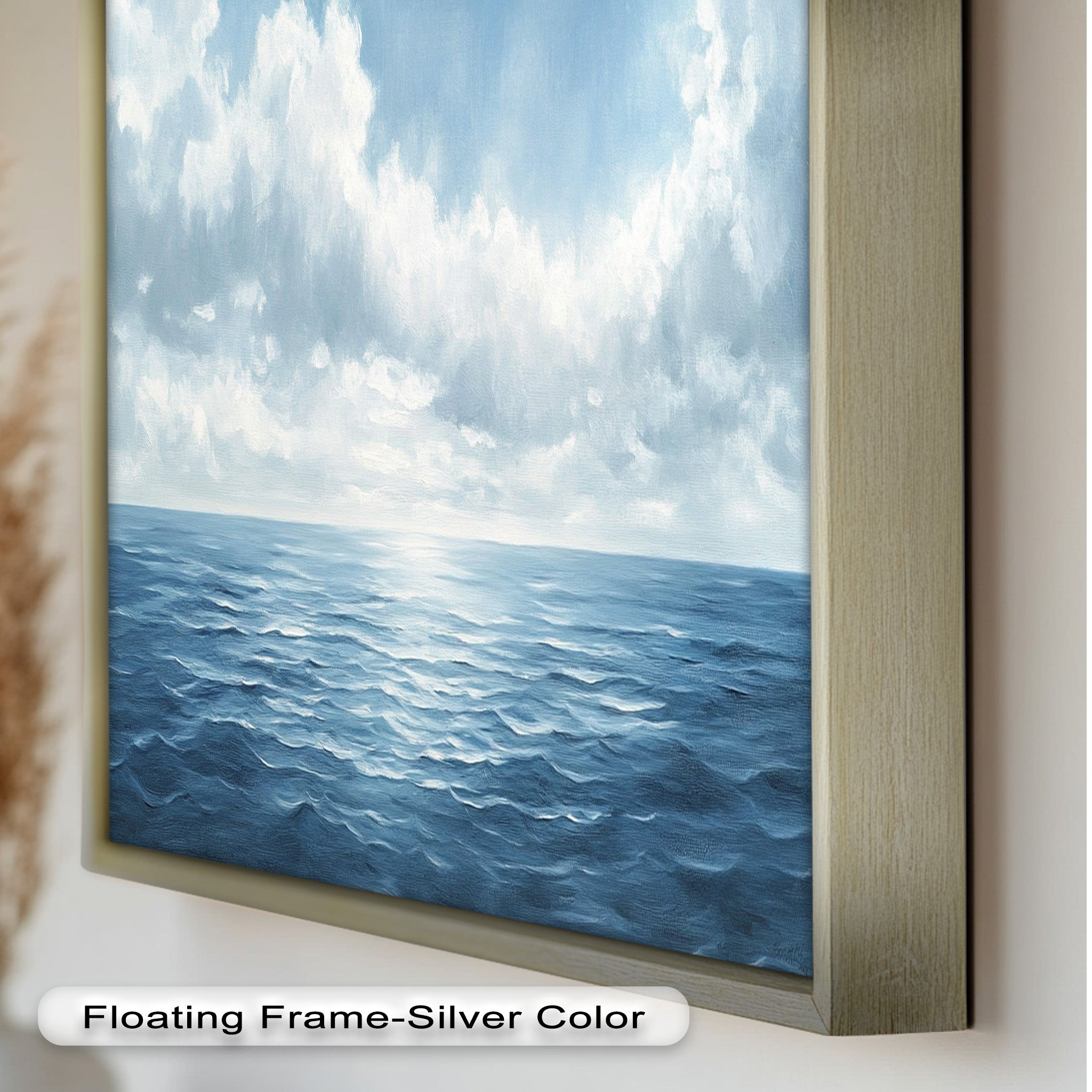 Blue Coastal Art Ocean Seascape Oil Painting - Handmade Beach Wall Decor for Living Room, Bedroom & Office | Nautical Home Decor Gift