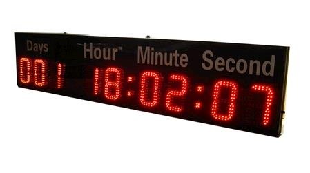 6-Inch 9-Digit LED Timer Countdown/Count Up Wall Clock with Days, Hours, Minutes, Seconds Display - Red Color - Perfect for Kitchen, Gym, Classroom, and Office Time Management