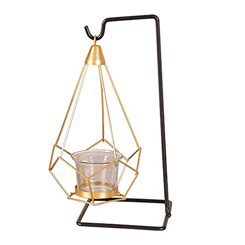 YZERTLH Wrought Iron Hanging Basket Candle Holder - Elegant Home Decor for Romantic Dinners, Wedding Centerpieces & Outdoor Patio Lighting (Color: A) - Perfect for Creating Cozy Ambiance in Living Rooms, Restaurants and Garden Parties