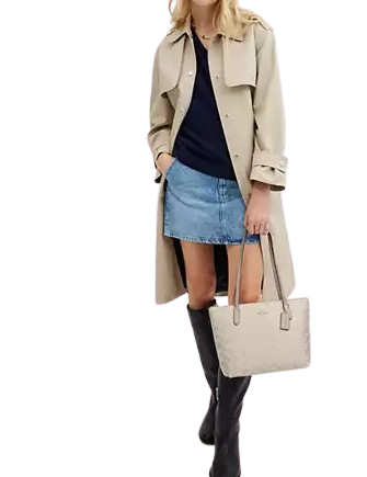 Coach Fiona Zip Tote Bag in Signature Canvas - Stylish Women's Handbag for Work, Travel & Everyday Use | Durable Leather Trim & Spacious Design