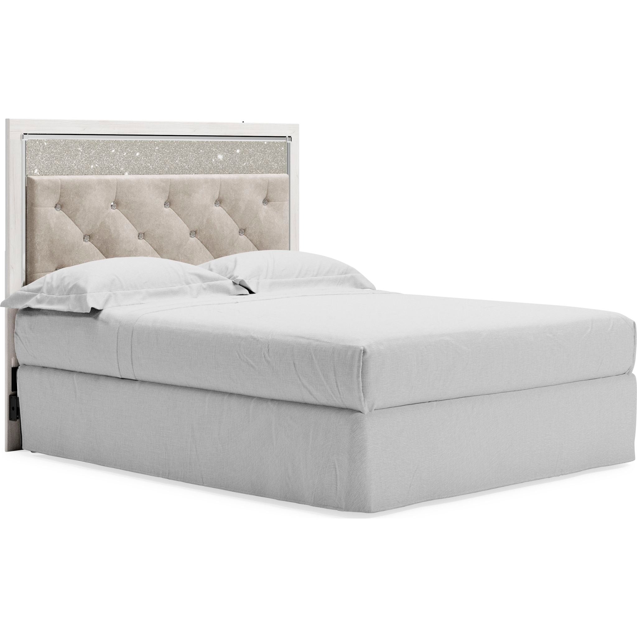 Altyra Upholstered Headboard in White - Queen Size Bed Frame Accent for Modern Bedroom Decor