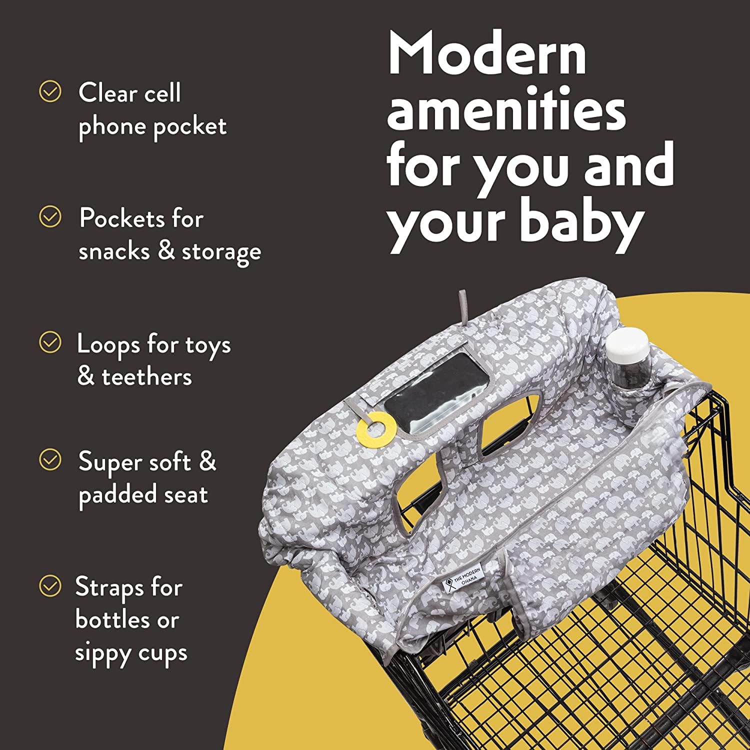 Baby Shopping Cart Cover - Soft, Adjustable, and Machine Washable for Safe and Comfortable Grocery Trips