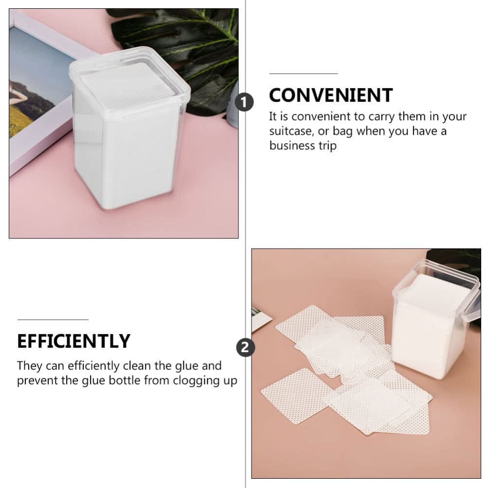 2 Pack Nail Polish Remover Wipes & Eyelash Glue Cleaning Pads - Gentle Non-Woven Cotton Cloths for Nail Care & Lash Extension Maintenance - Perfect for Salon, Home Use & Travel Beauty Essentials