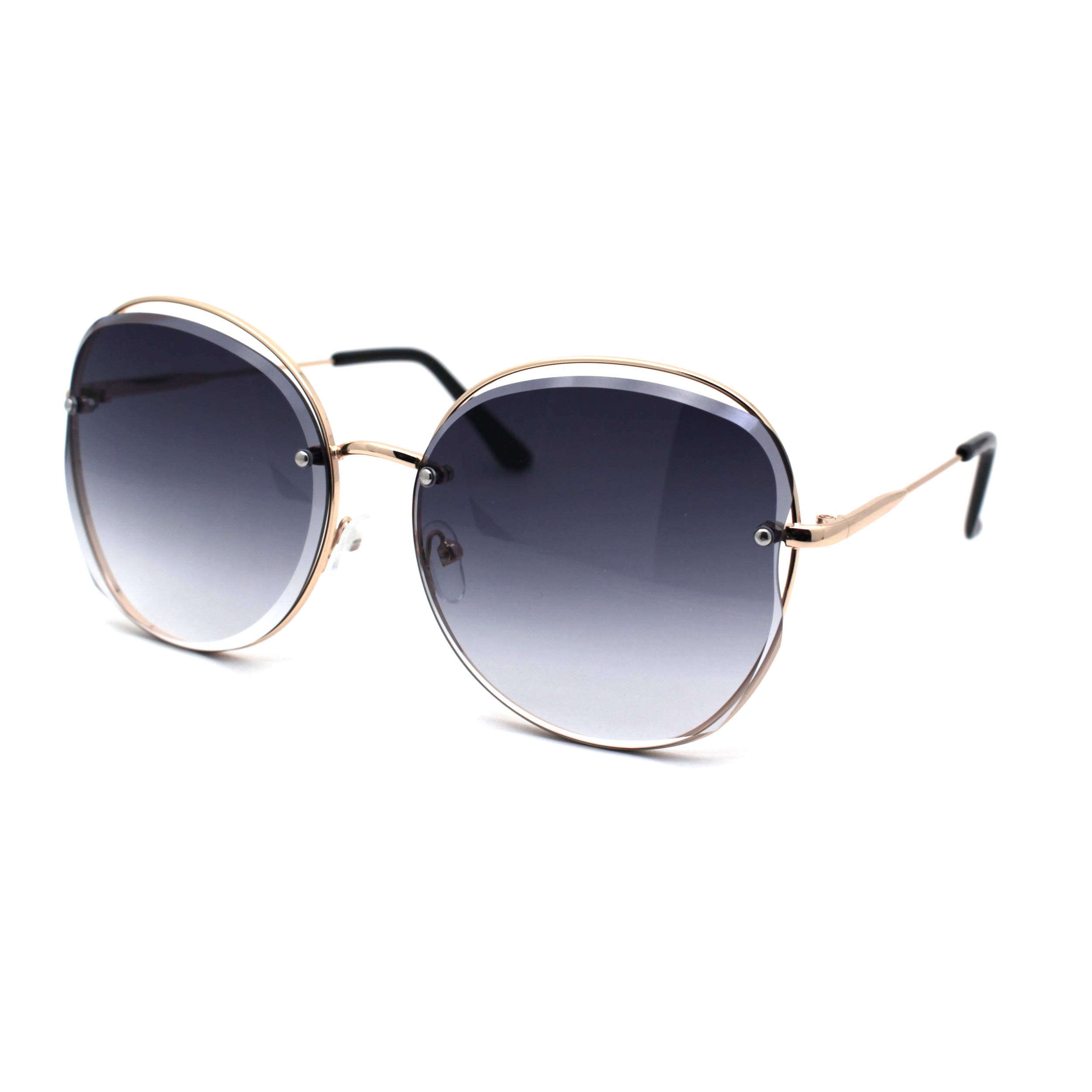 Women's Fashion Butterfly Sunglasses with Exposed Lens - Trendy Diva Style for Summer Outfits, Beach Vacations & Outdoor Activities