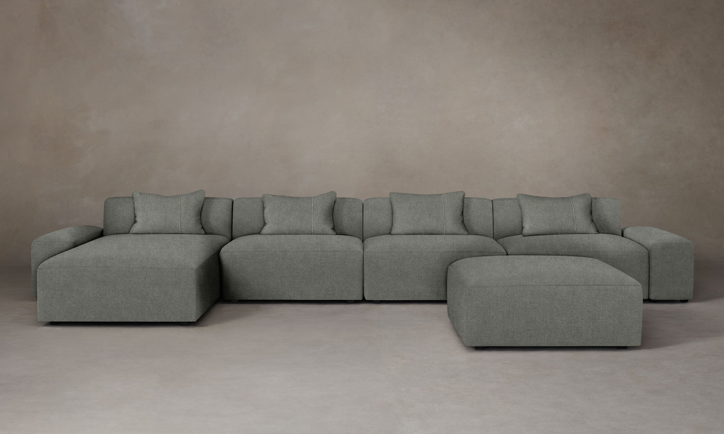Breuer Modular Sectional Sofa - Premium Merino Granite Fabric - Perfect for Living Room, Lounge & Home Theater