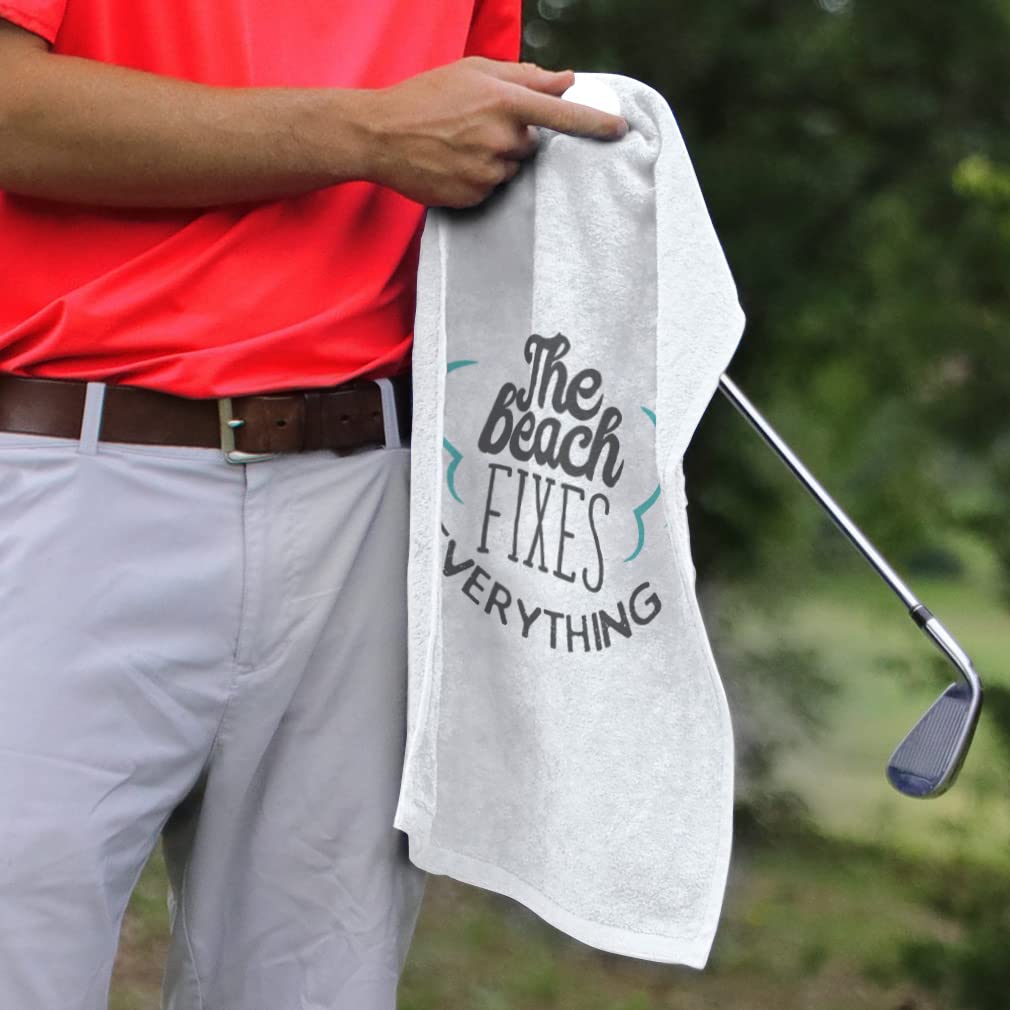 Premium Cotton Golf Towel - Soft Absorbent & Quick-Drying for Golf, Beach, Gym & Travel - Multipurpose Sports & Outdoor Accessory