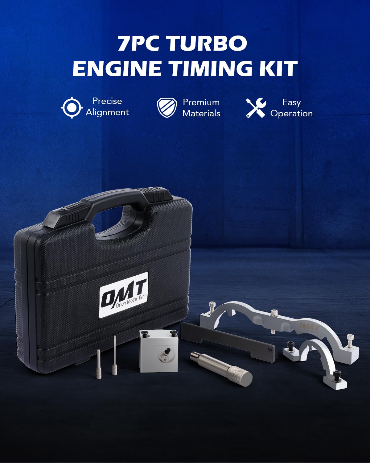 Orion Motor Tech 7-Piece Turbo Engine Timing Tool Kit - Camshaft Alignment & Locking Set for Chevy Cruze, Vauxhall, Opel (1.0L 1.2L 1.4L) | Timing Belt Replacement Tools for Professional Mechanics & DIY Car Repair