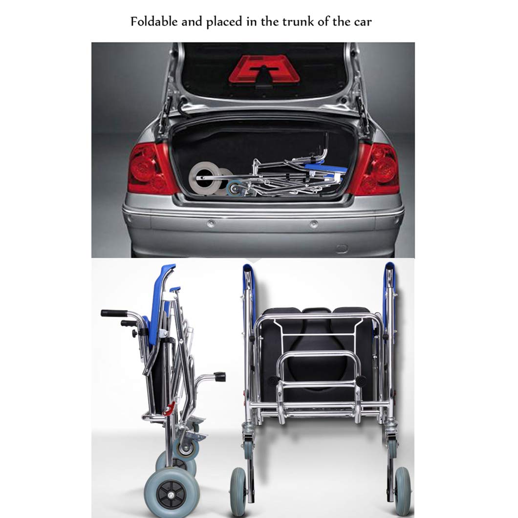 4-in-1 Folding Aluminum Commode Shower Chair with Wheels & Pedal - 350 LBS Capacity Portable Toilet Seat for Elderly, Disabled & Pregnant Women - Ideal for Bedside, Bathroom & Wheelchair Use