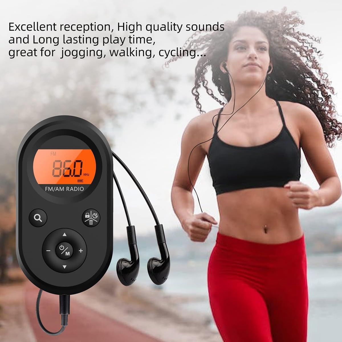 MILLTOR AM/FM Pocket Radio with Rechargeable Battery - Portable Walkman Radio with Stereo Headphones, Long Battery Life & Sleep Timer - Perfect for Travel, Camping, and Emergency Preparedness