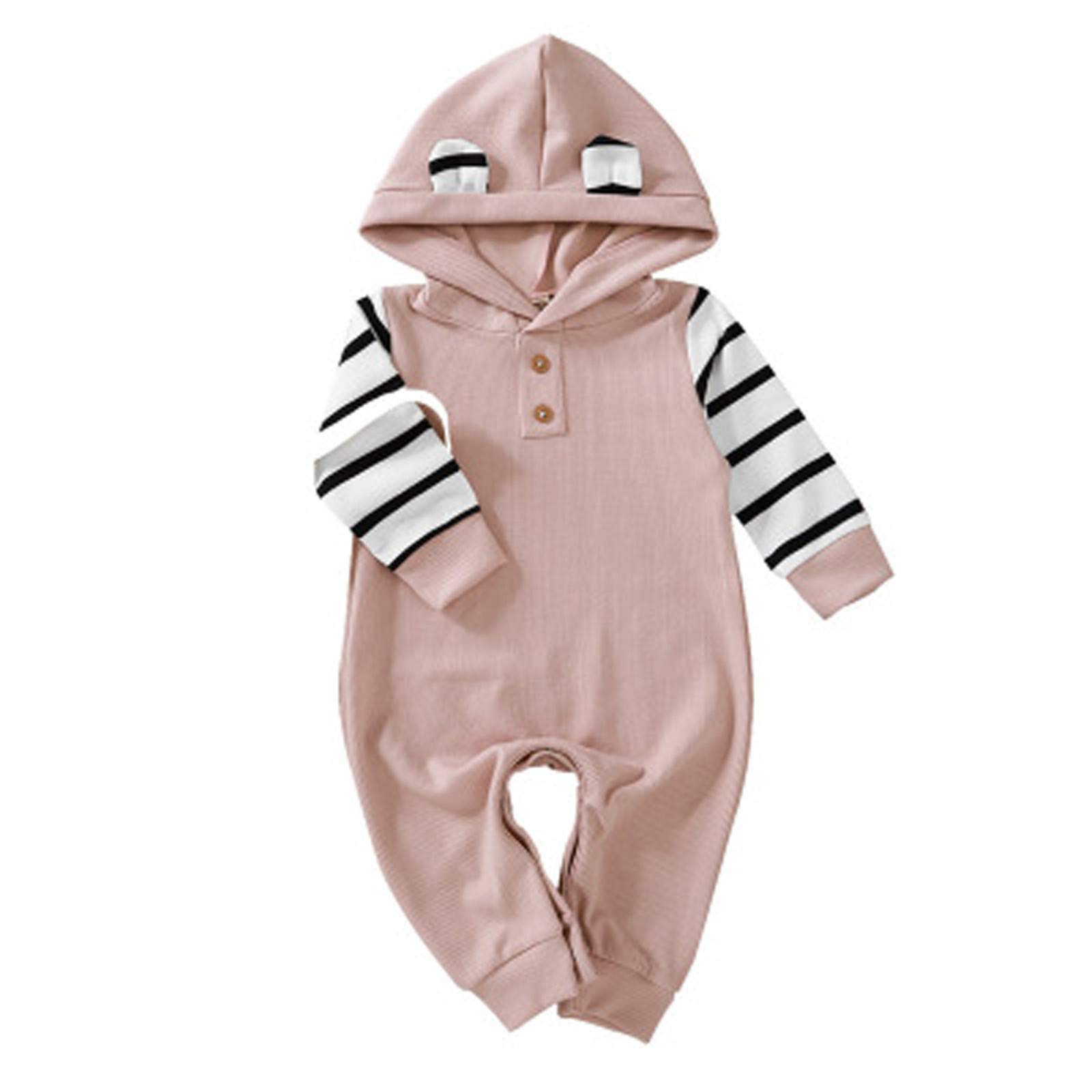 Baby Bodysuits & Rompers for Girls & Boys - Cute Bear Jumpsuit with Ears, Solid & Striped Outfits | Perfect for Infant Playtime, Photo Shoots & Everyday Wear