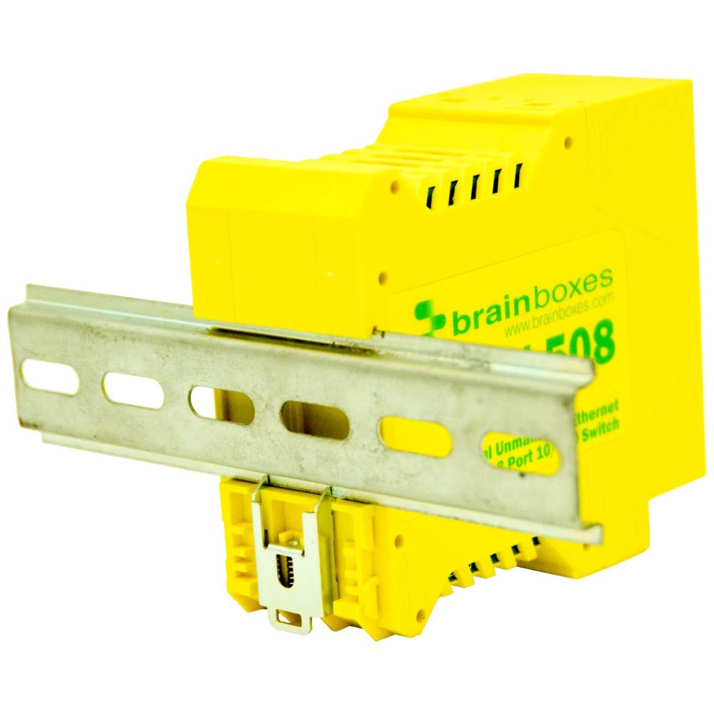 8-Port Industrial Unmanaged Ethernet Switch - Brainboxes | High-Speed Network Connectivity for Factory Automation & Smart Home Systems