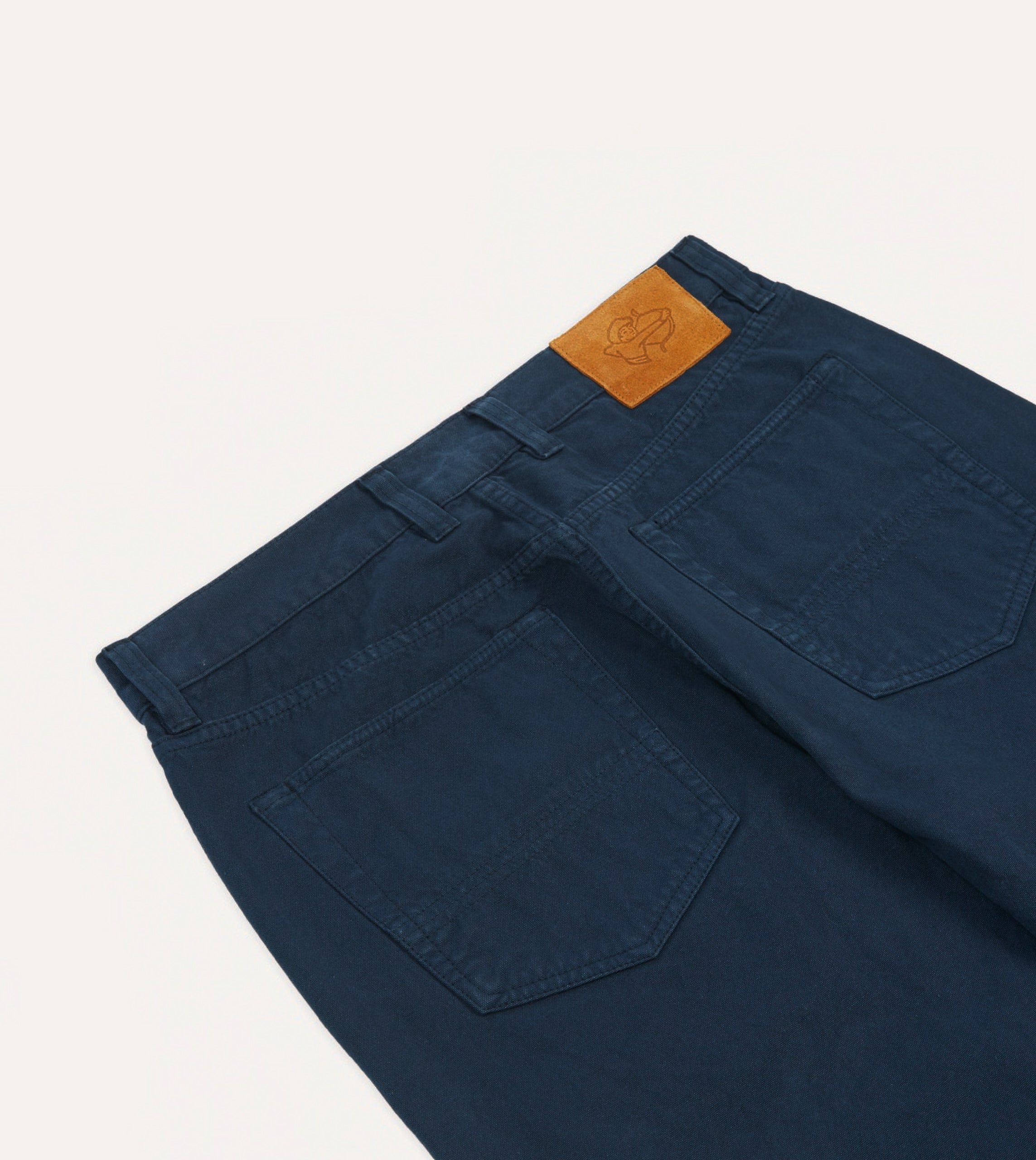 Men's Navy Lightweight Cotton Canvas Five Pocket Jeans - Comfortable Stretch Denim Pants for Casual Wear & Outdoor Activities
