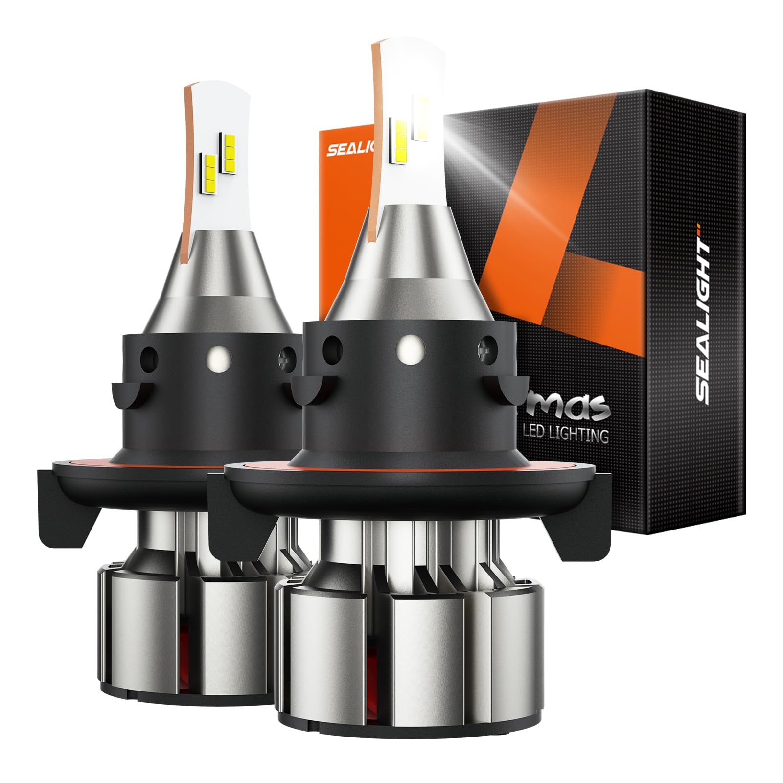 SEALIGHT H13/9008 LED Bulbs 28000LM Super Bright - 6000K Cool White Dual Beam Headlight Bulbs for Powersports, Fog Lights - Plug-N-Play Installation in 5 Minutes (Pack of 2) - Perfect for Off-Roading, Night Driving & Motorcycle Upgrades