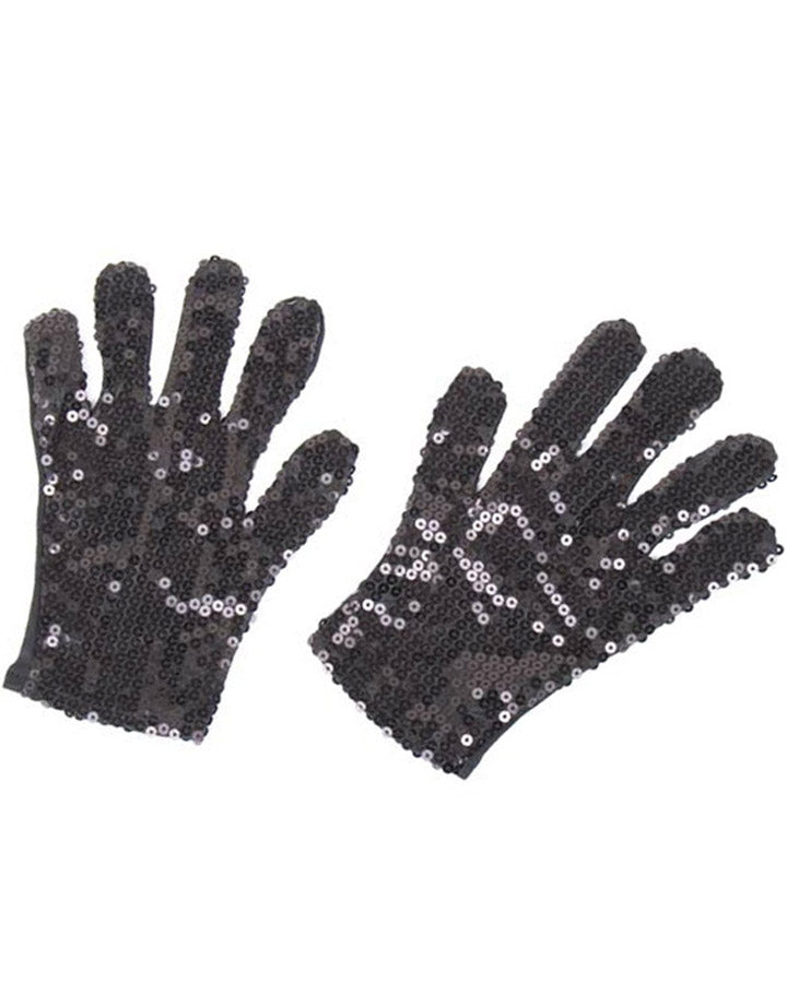 80s Black Sequin Gloves for Women - Vintage Disco Party Accessories - Perfect for Halloween, Cosplay, and 80s Theme Parties
