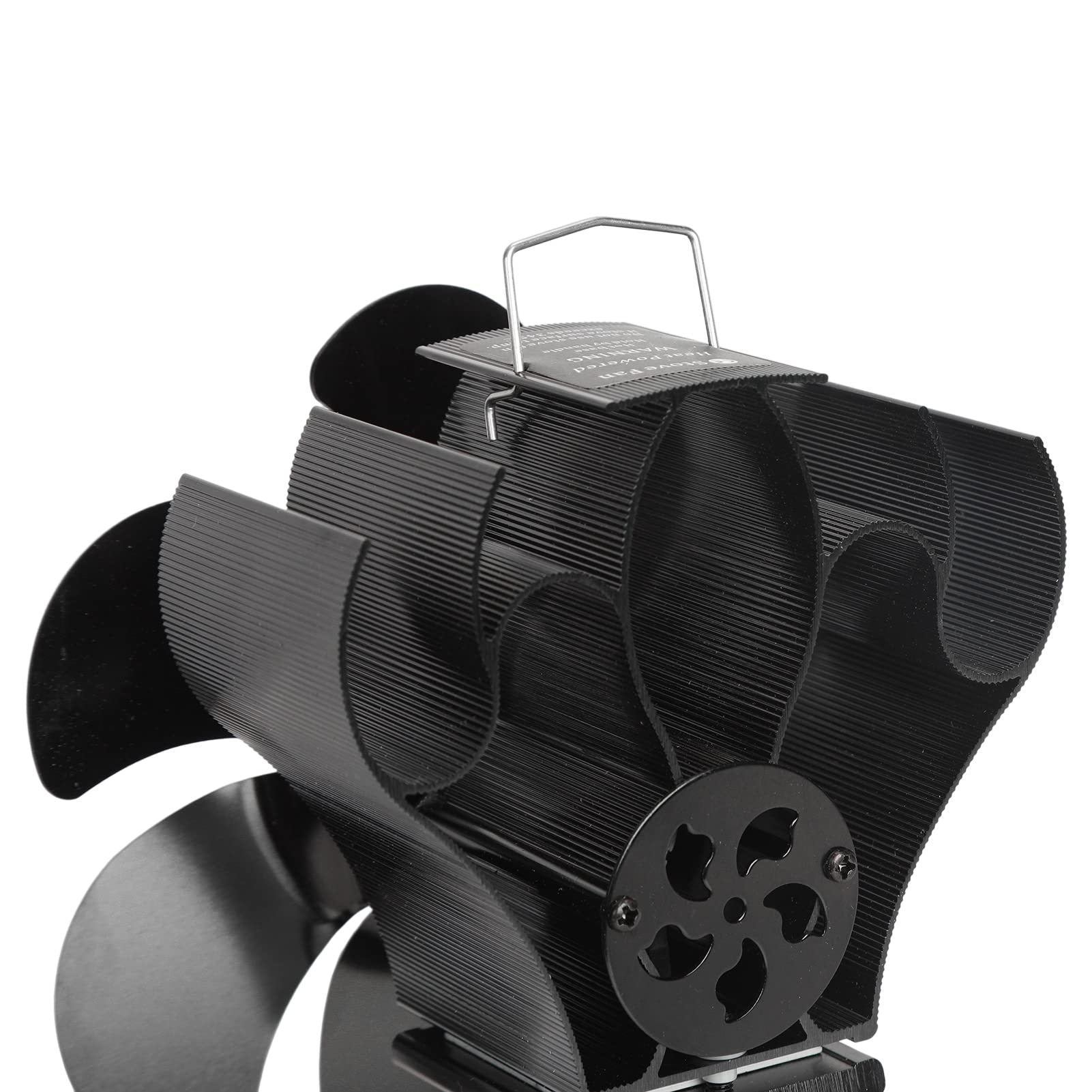 Saterkali 6-Blade Heat Powered Stove Fan - 1400RPM, 120-220CFM, No Batteries Needed, Efficient & Silent Wood Stove Fan for Fireplace, Black - Perfect for Heating Homes, Cabins & Outdoor Spaces