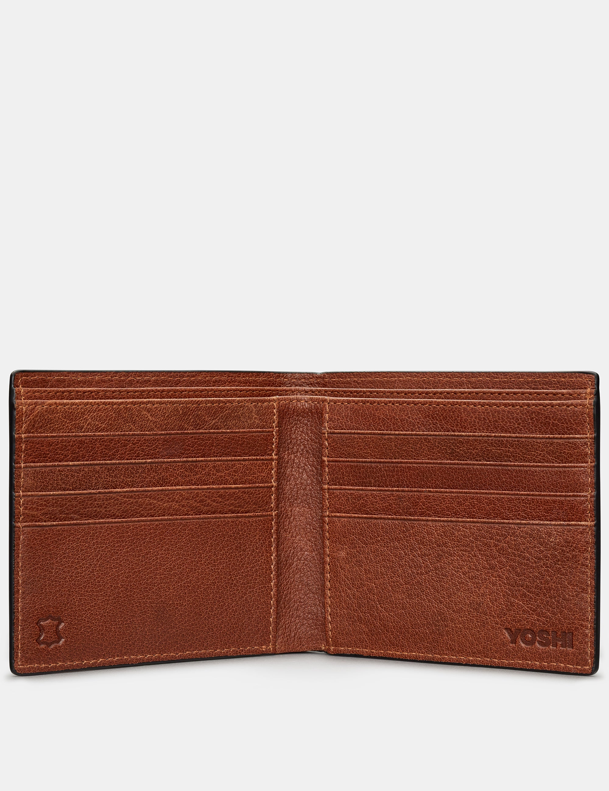 Premium Two-Fold East West Brown Leather Wallet for Men - Slim RFID Blocking Bifold Wallet with Card Slots & Cash Pocket - Perfect for Everyday Use, Travel & Gifting