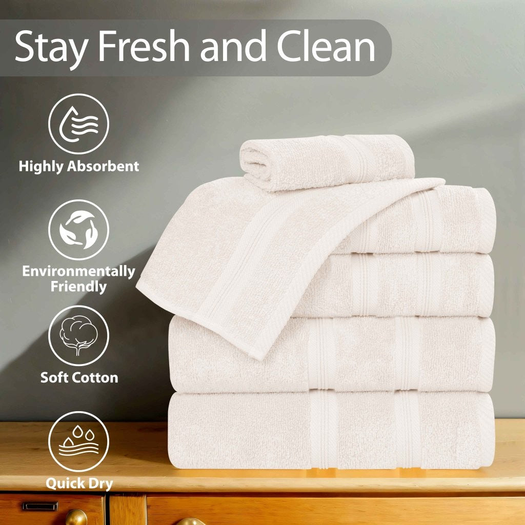 Premium Smart Dry Zero Twist Cotton 9-Piece Towel Set - Ultra Soft & Absorbent Bath Towels, Hand Towels & Washcloths for Spa, Bathroom & Luxury Home Use