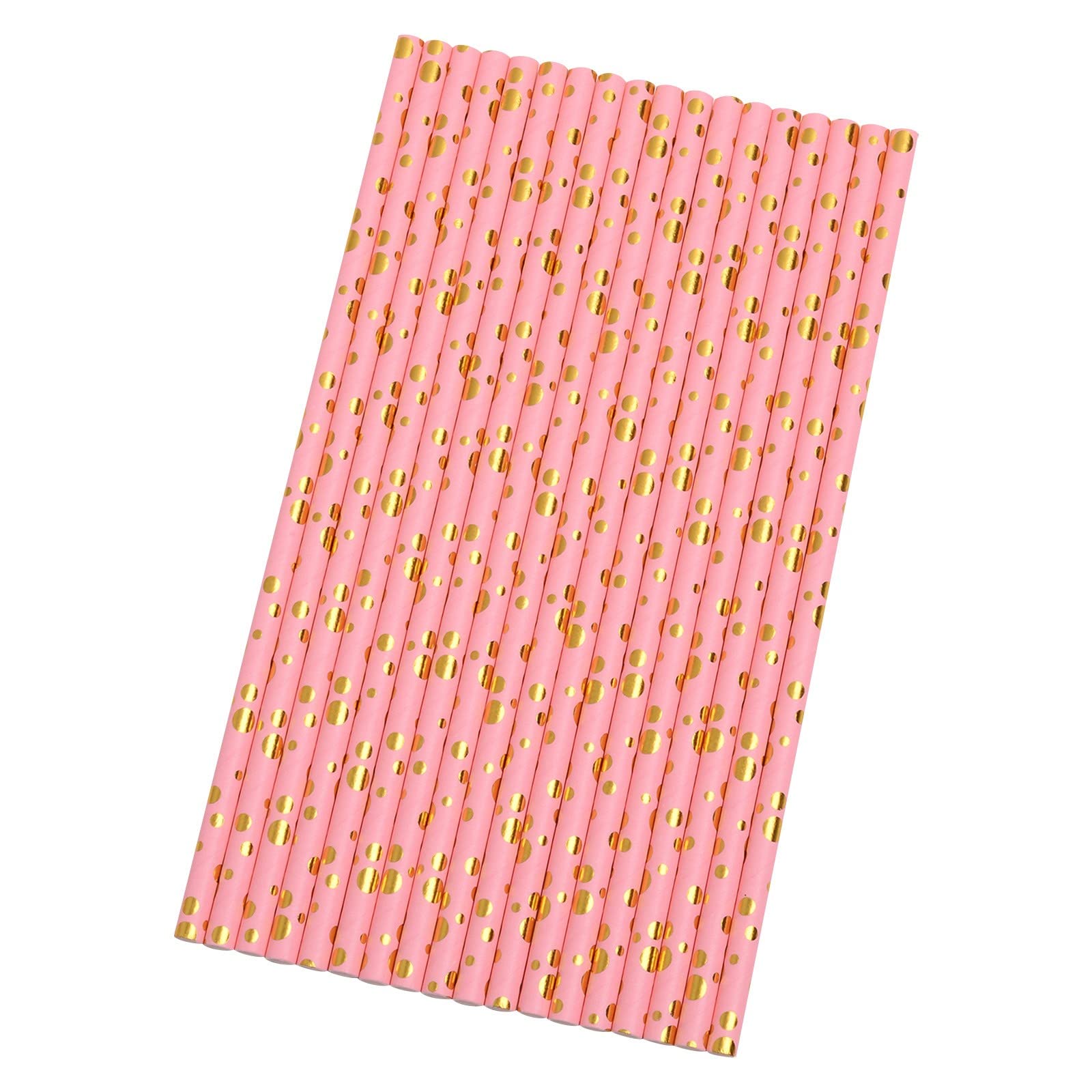 Eco-Friendly Disposable Striped Paper Drinking Straws - 25 Pack, Biodegradable & Individually Wrapped - Perfect for Parties, Weddings, Baby Showers & Home Use
