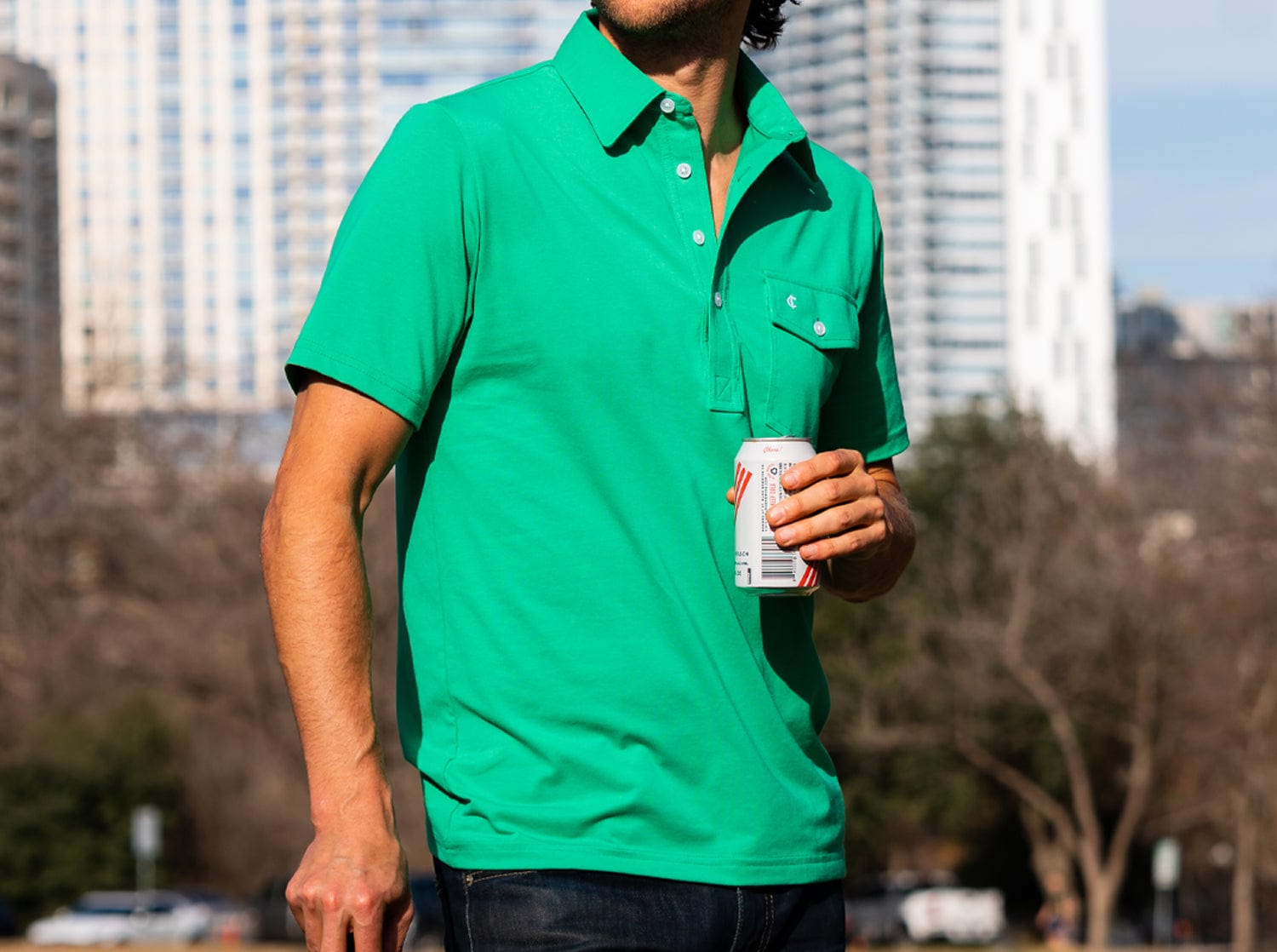 Performance Golf Shirt for Men - Breathable & Moisture-Wicking Polo - Perfect for Golf, Tennis & Casual Wear - Green