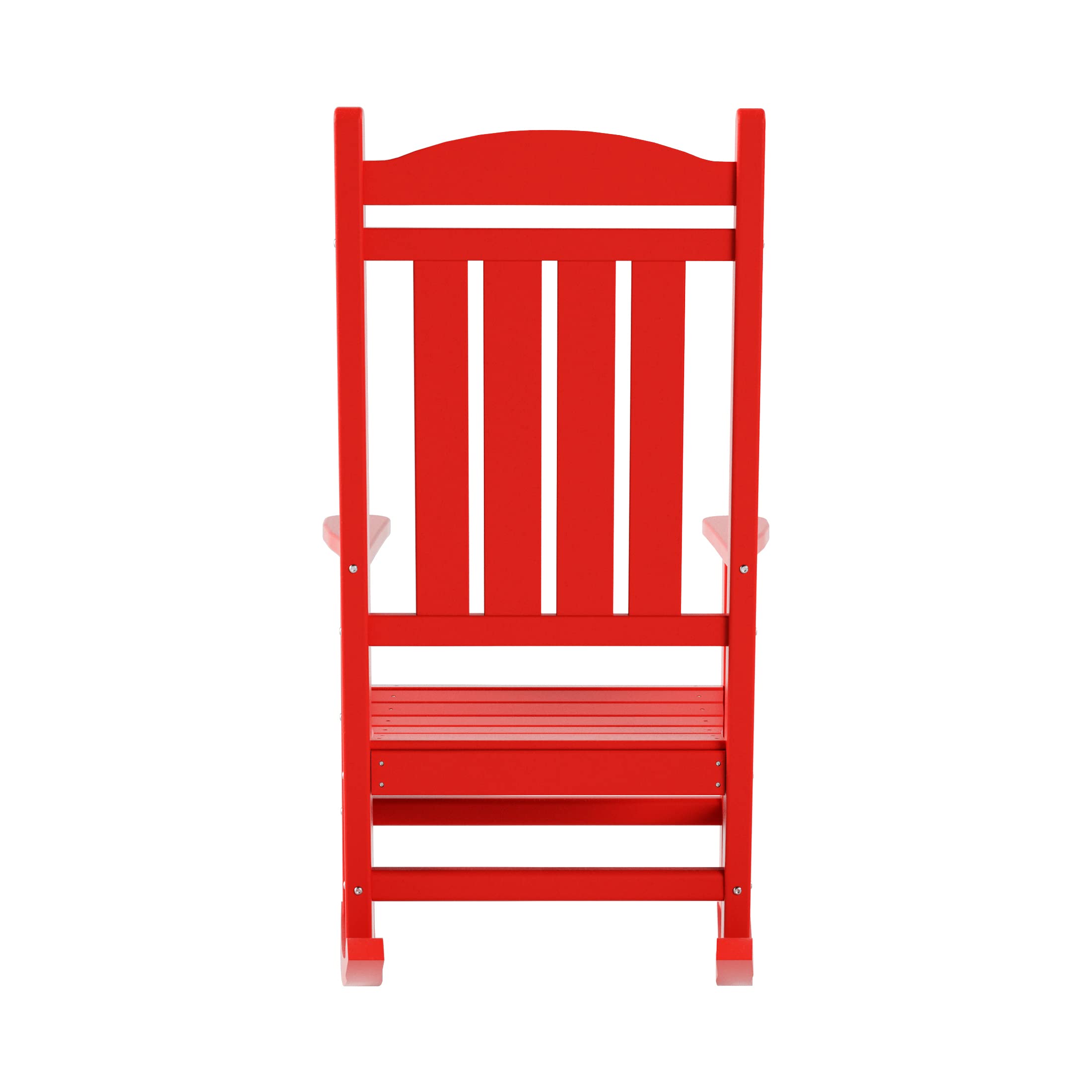 WO Home Furniture 3-Piece HDPE Outdoor Rocking Chair Set - Traditional Patio Rocking Chairs for Garden, Porch & Backyard (Red) | Weather-Resistant & Comfortable Outdoor Seating