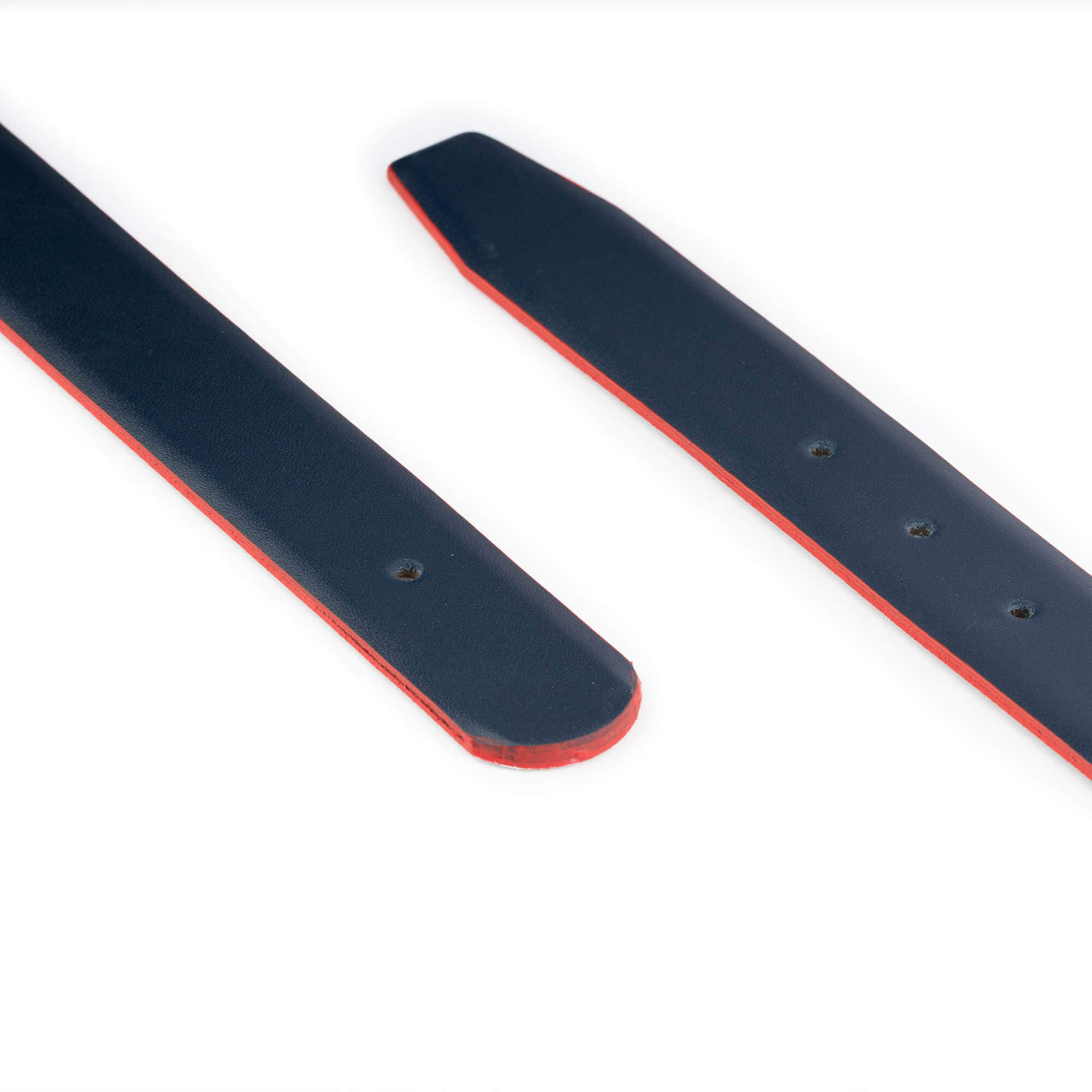 Louis Vuitton Blue Leather Belt Strap - Reversible Light Gray & Red Edges - Stylish Accessory for Men & Women | Perfect for Casual, Office & Formal Outfits
