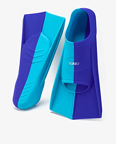 TOPCHANCES Swim Fins - Short Blade Silicone Swim Training Fins for Adults, Men, Women & Kids | Travel Size Swimming Flippers with Mesh Bag | Perfect for Pool Training, Snorkeling & Beach Vacations
