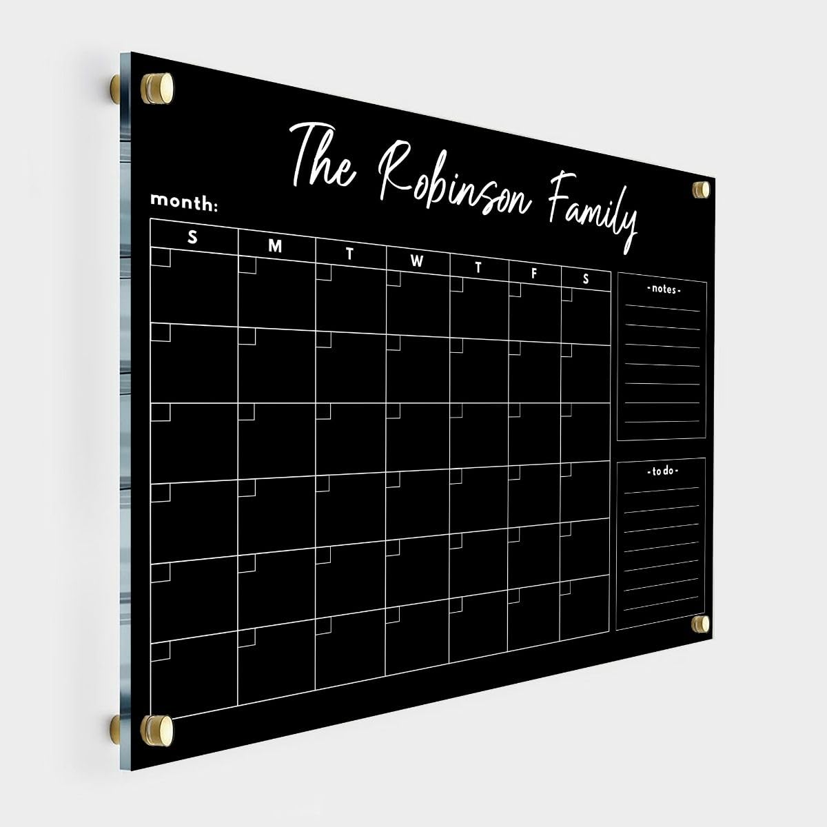 Personalized Acrylic Family Calendar 2025 - Custom Dry Erase Monthly & Weekly Planner with Marker - Perfect for Home Organization, Kitchen Planning & Family Scheduling
